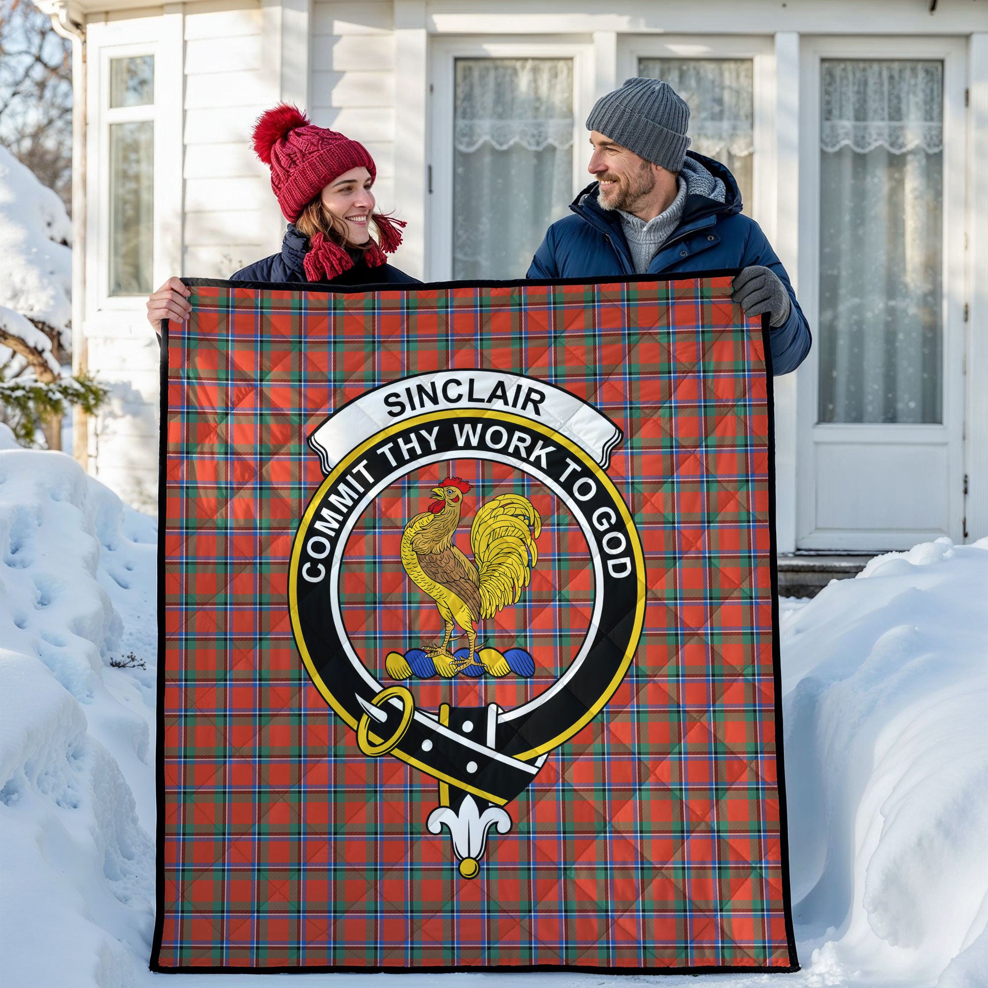 Sinclair Ancient Tartan Crest Quilt