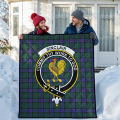 Sinclair Hunting Modern Tartan Crest Quilt