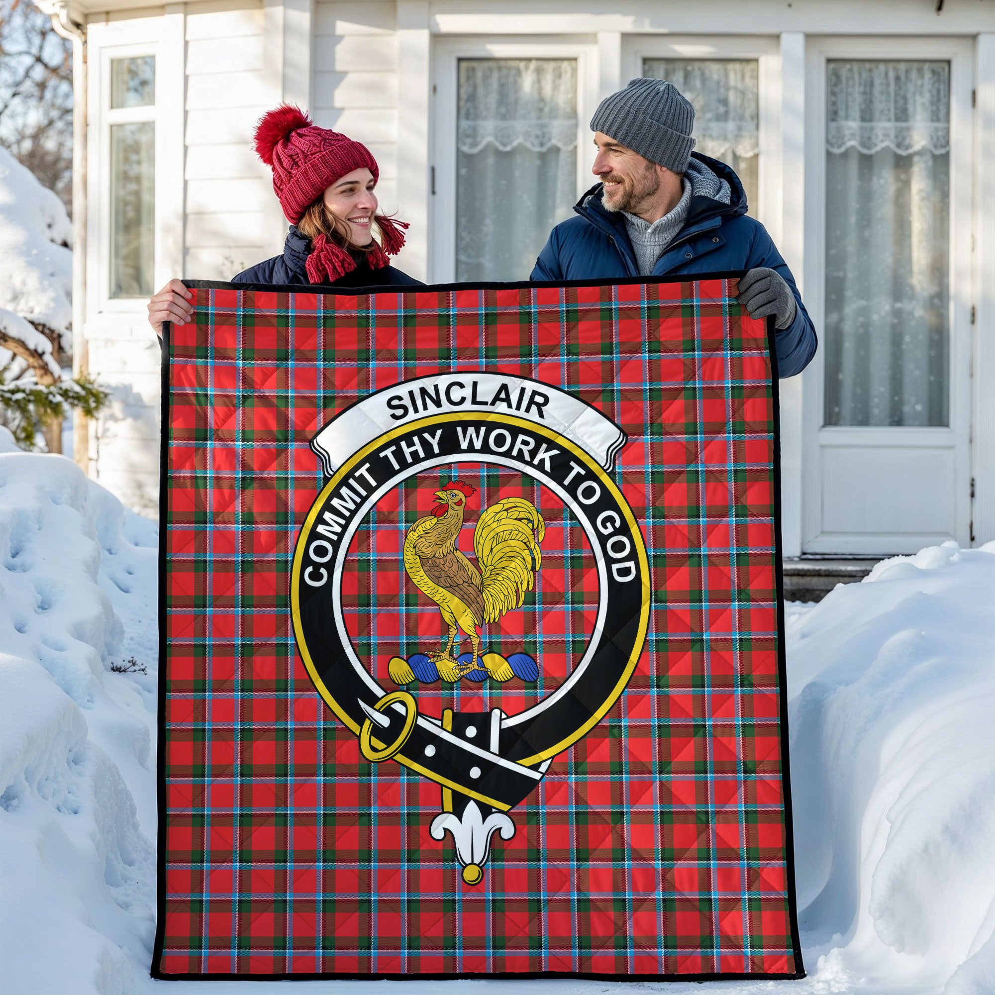 Sinclair Modern Tartan Crest Quilt