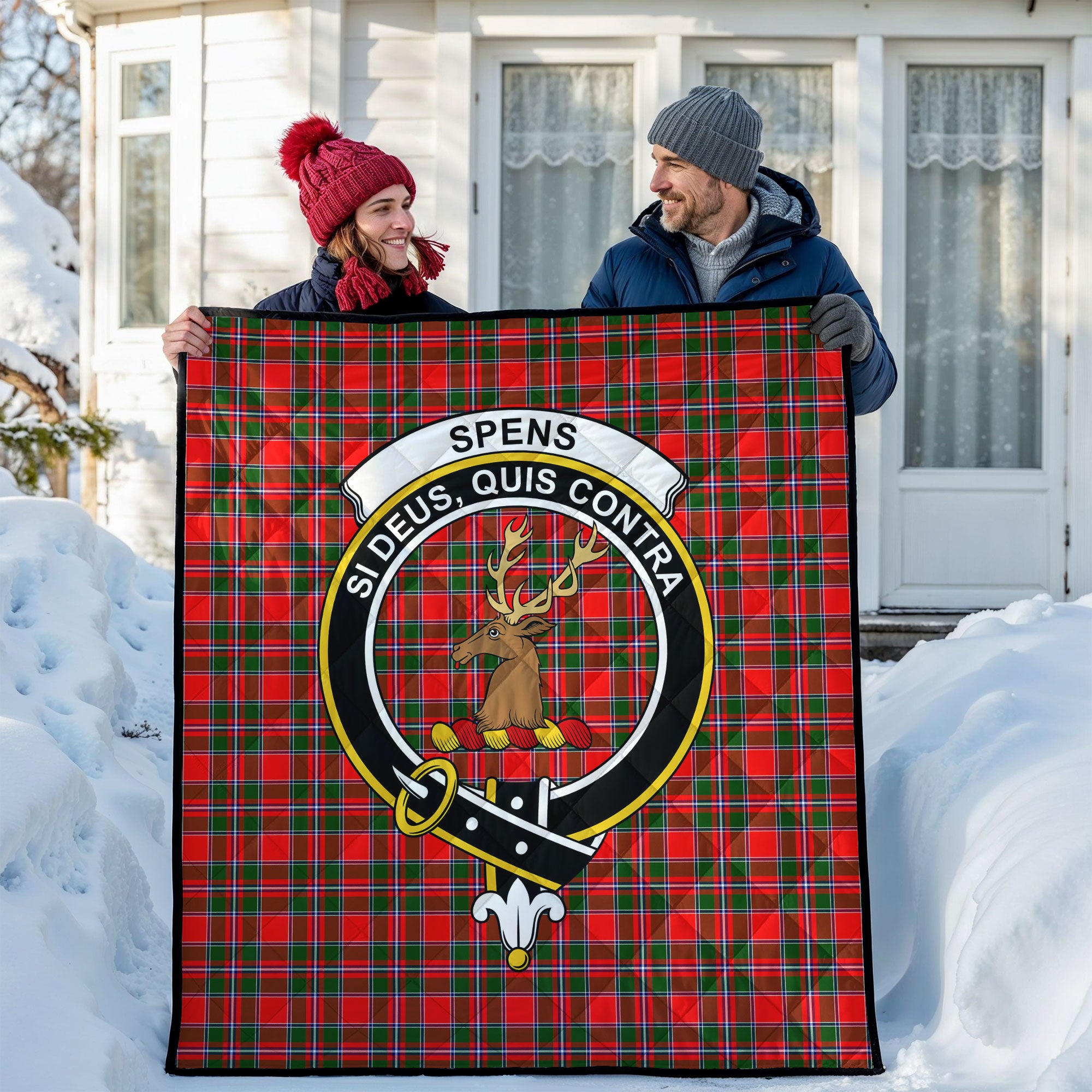 Spens (or Spence) Tartan Crest Quilt