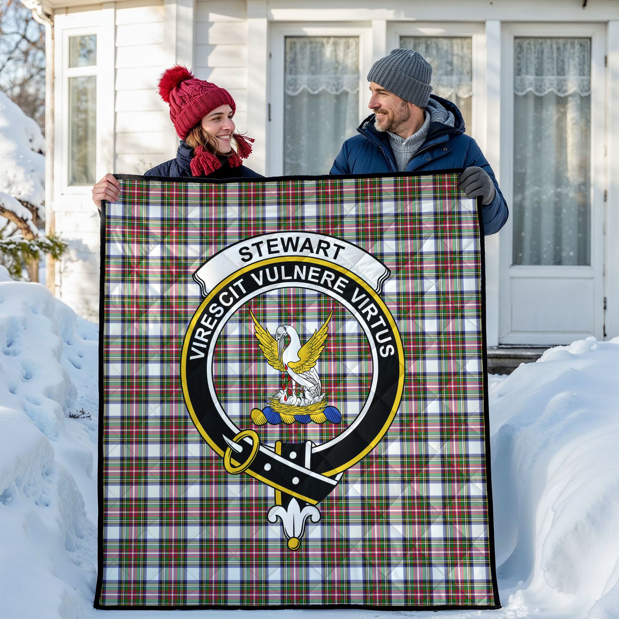 Stewart Dress Modern Tartan Crest Quilt