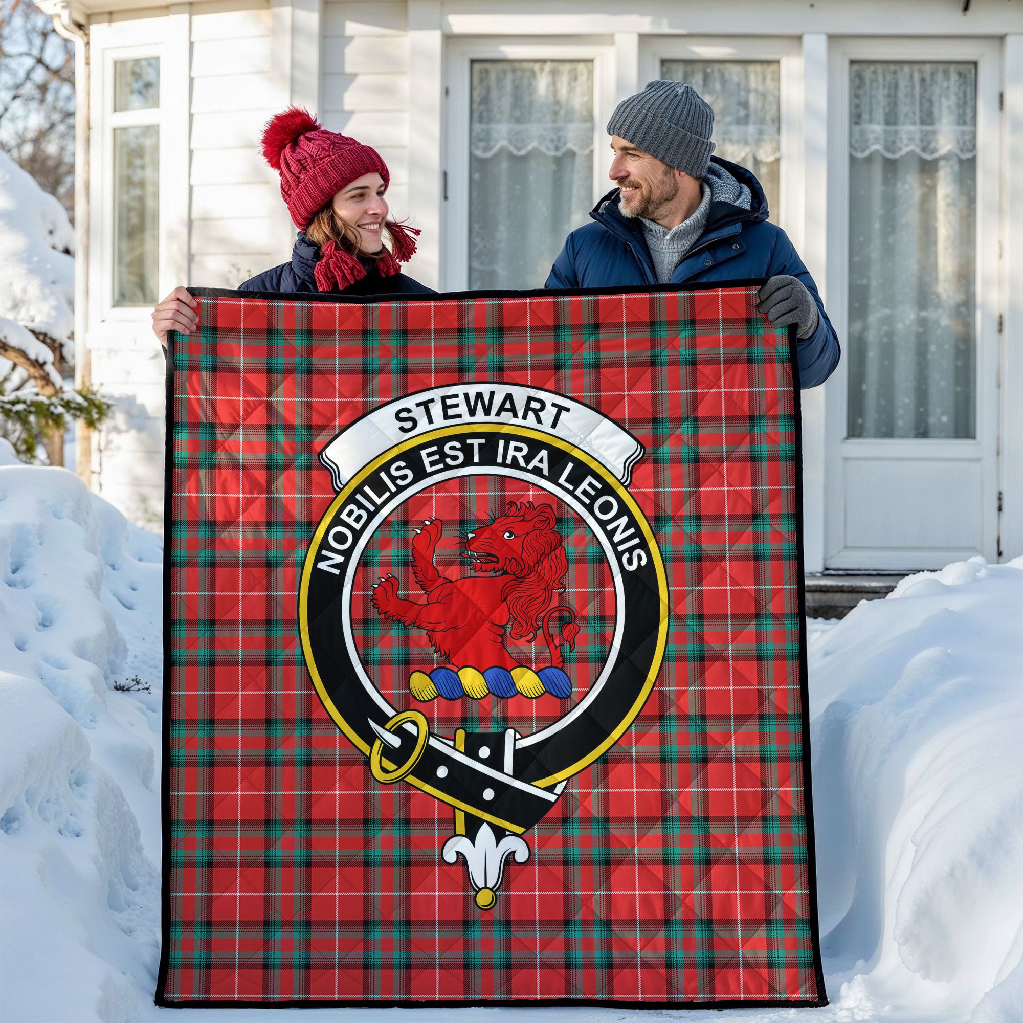 Stewart (Stuart) of Bute Tartan Crest Quilt