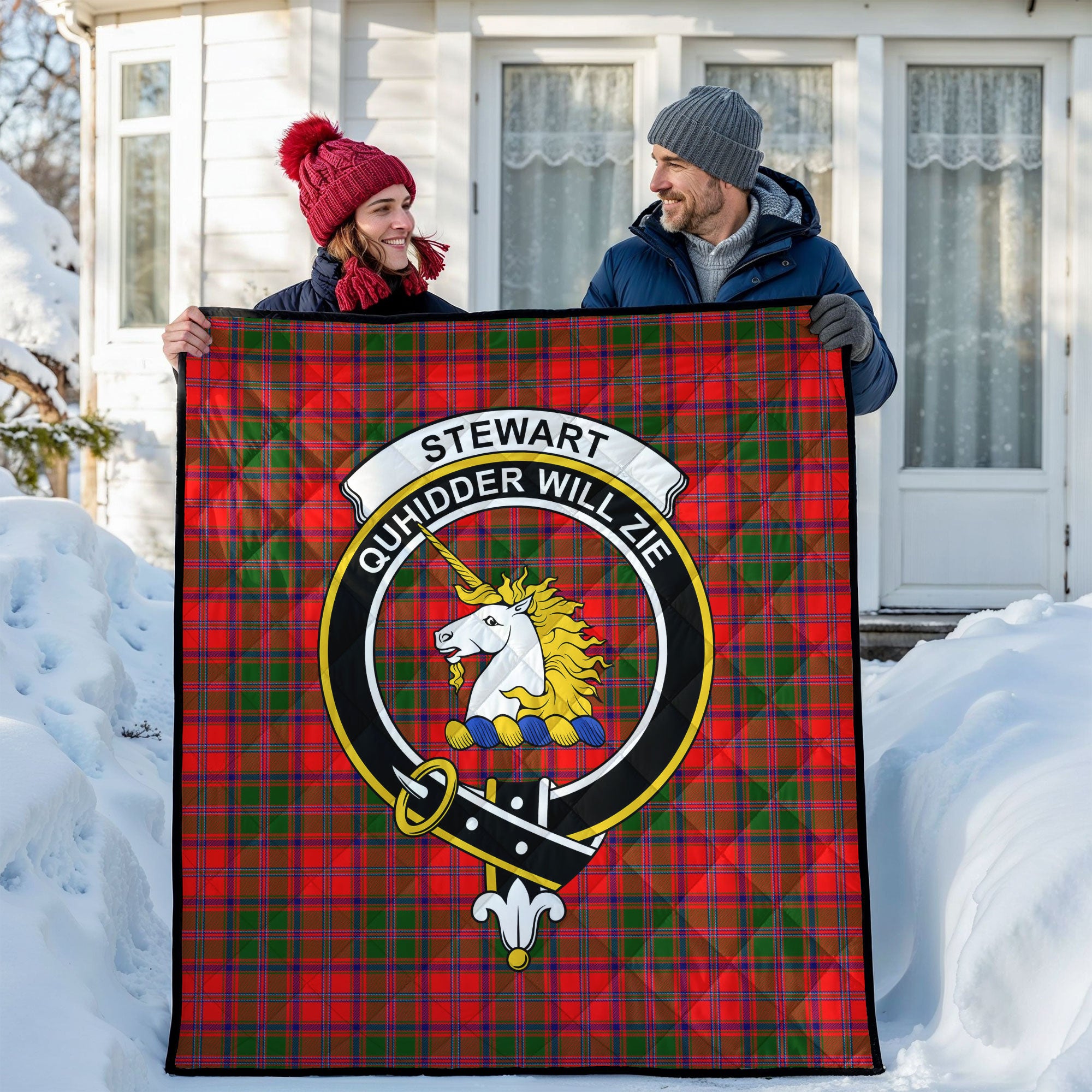 Stewart of Appin Modern Tartan Crest Quilt