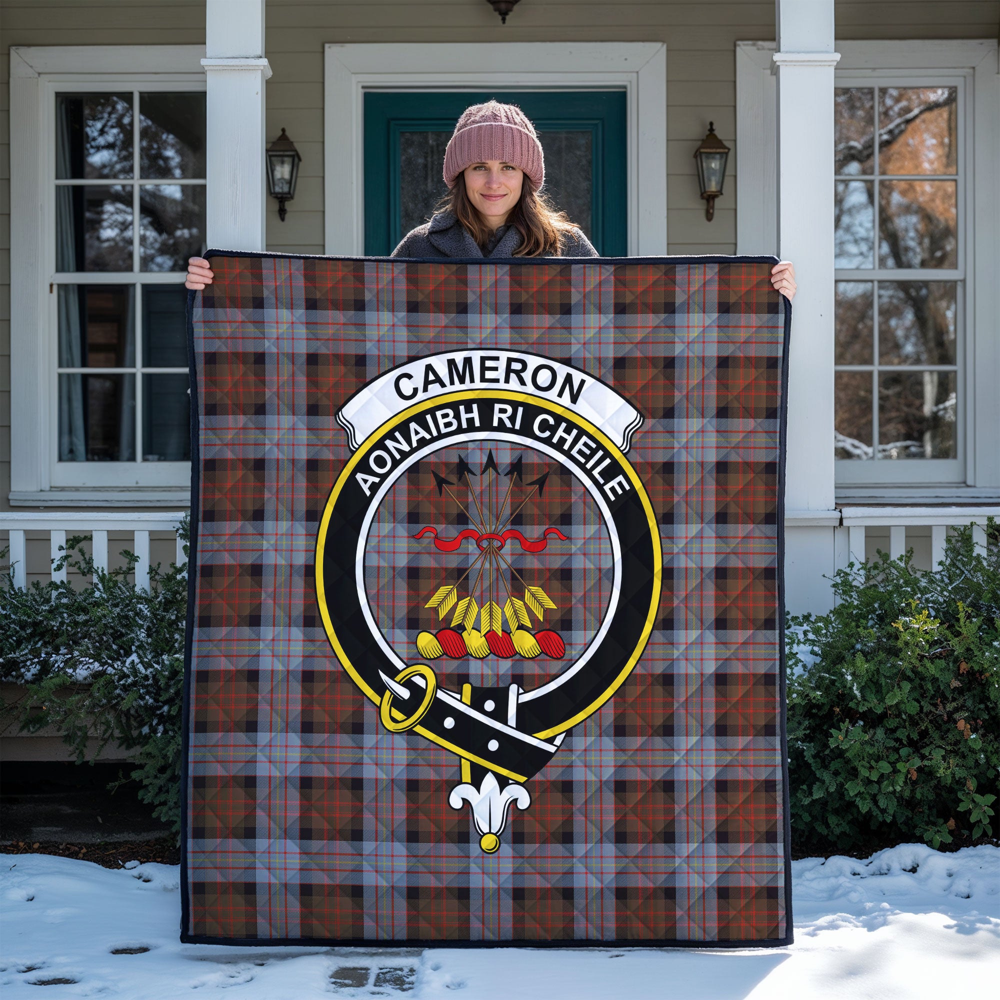 Cameron of Erracht Weathered Tartan Crest Quilt