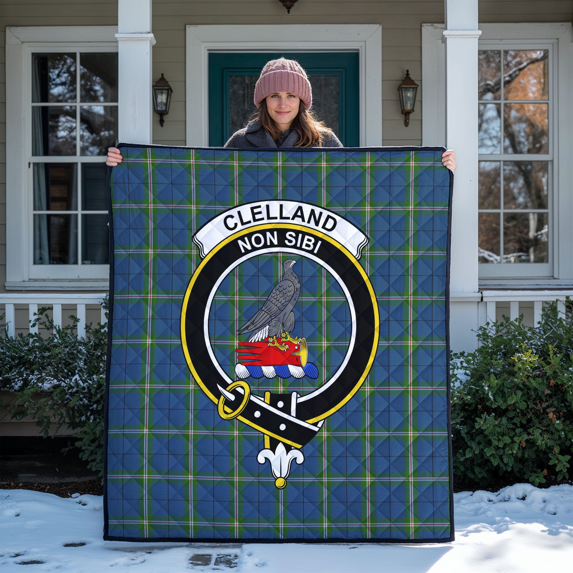 Clelland Tartan Crest Quilt