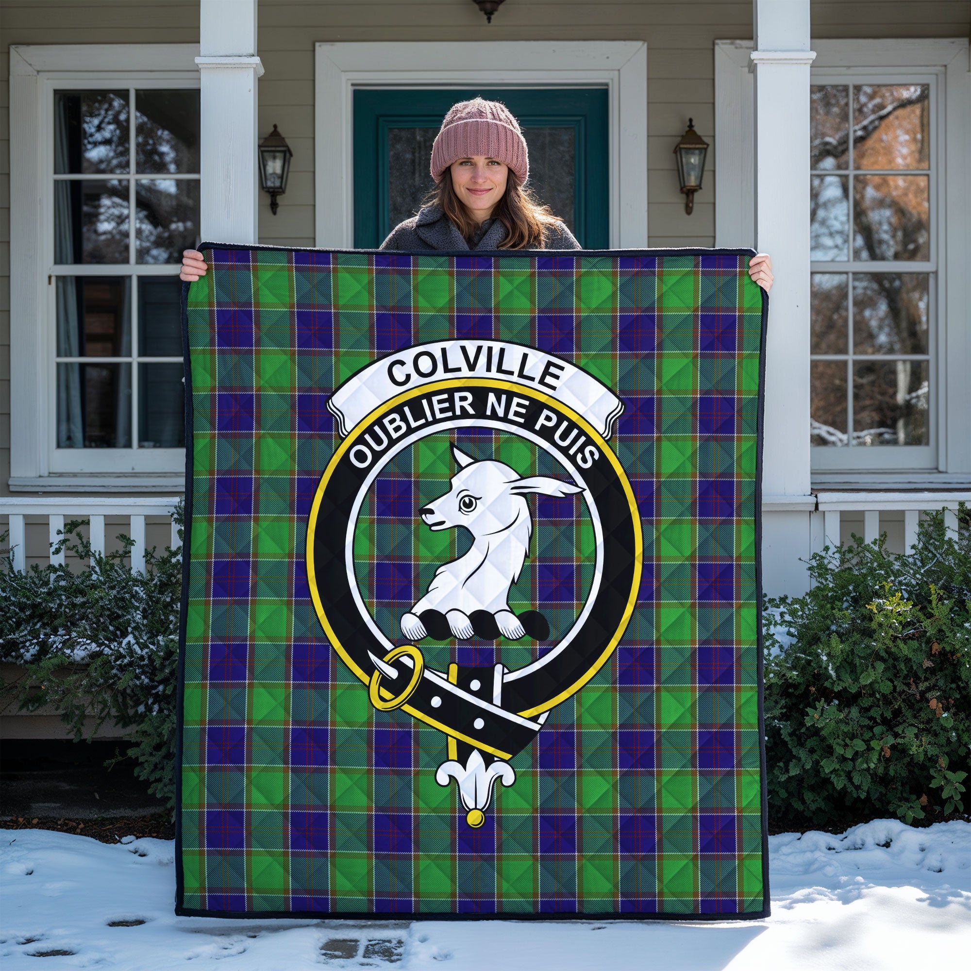 Colville Tartan Crest Quilt