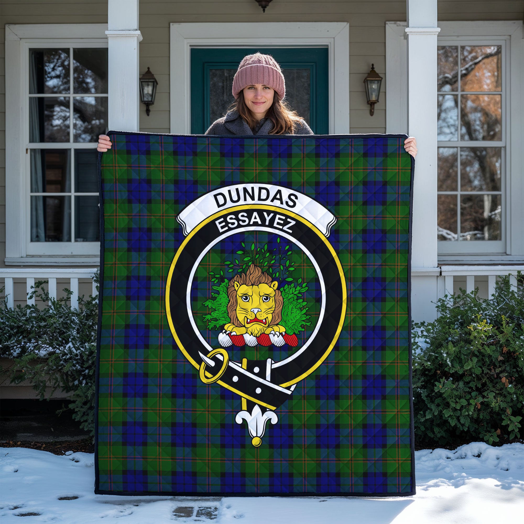 Dundas Modern Tartan Crest Quilt