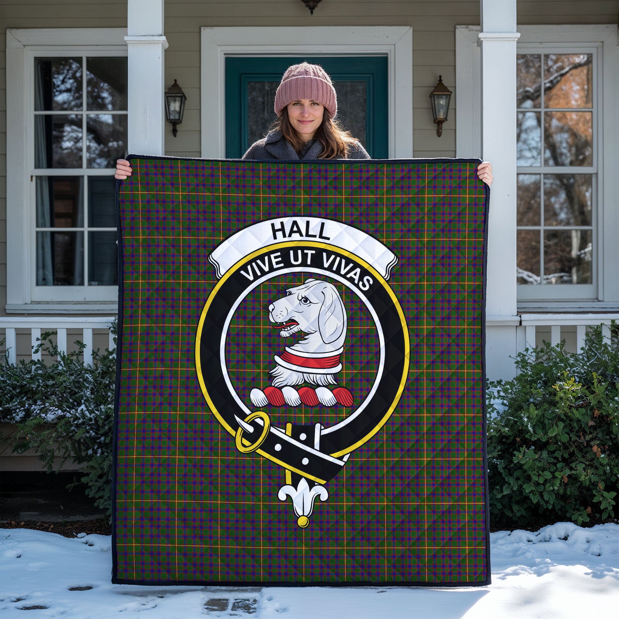 Hall Tartan Crest Quilt