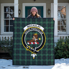 MacAulay Hunting Ancient Tartan Crest Quilt
