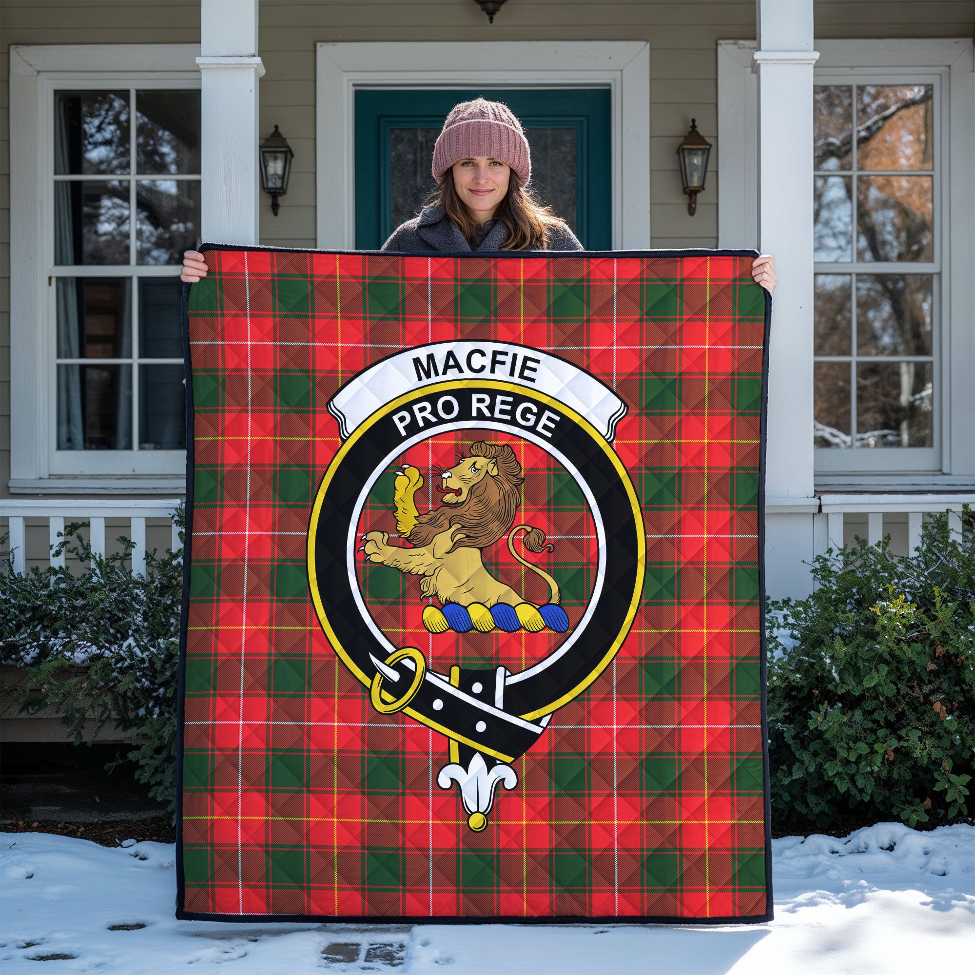 MacFie Ancient Tartan Crest Quilt