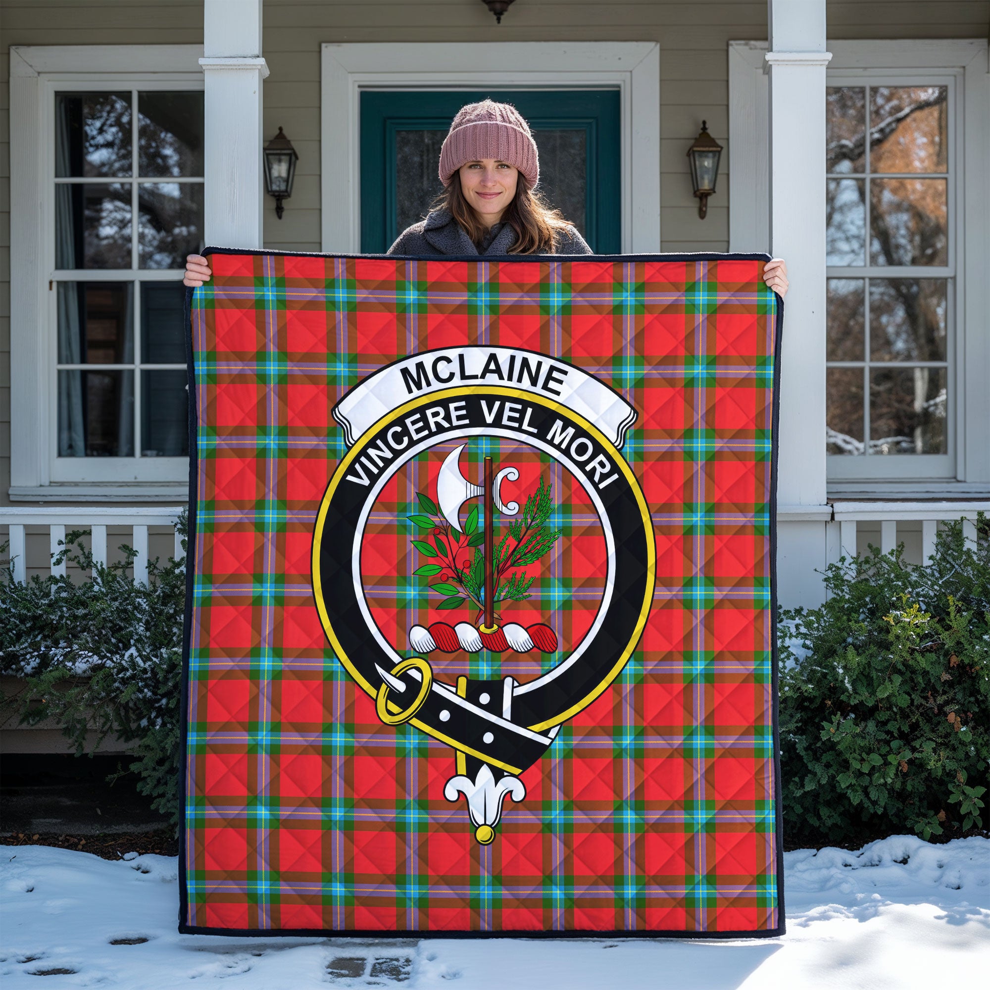 McLaine of Loch Buie Tartan Crest Quilt