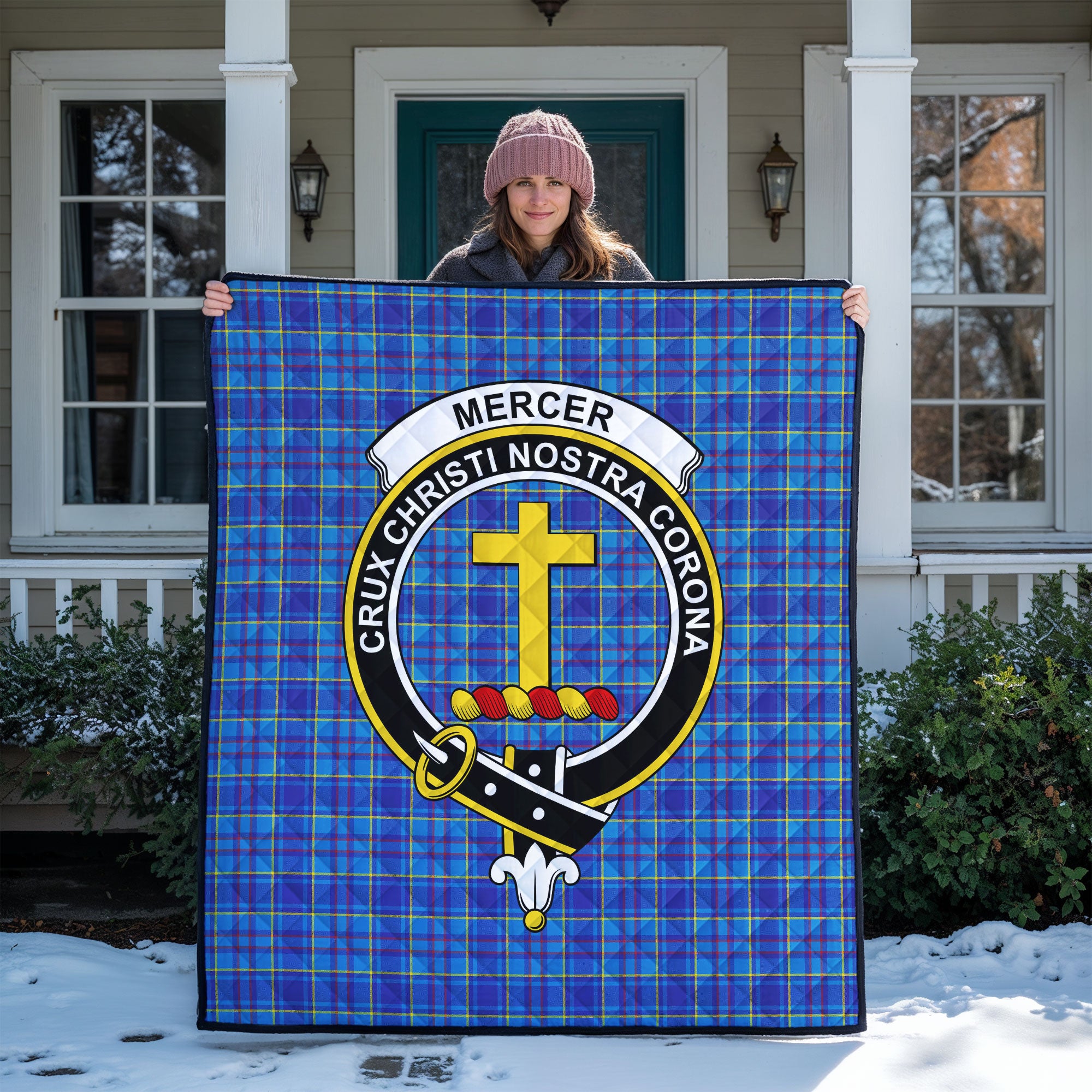 Mercer Modern Tartan Crest Quilt