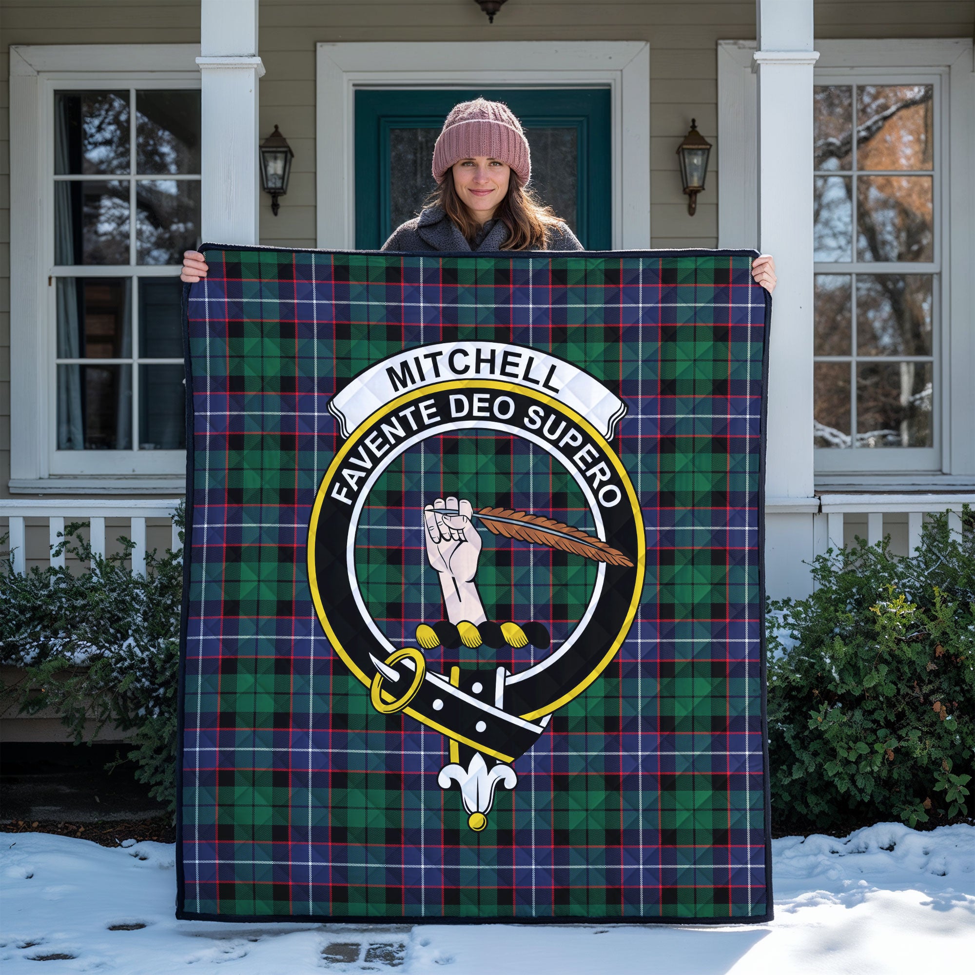 Mitchell Modern Tartan Crest Quilt