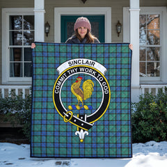 Sinclair Hunting Ancient Tartan Crest Quilt