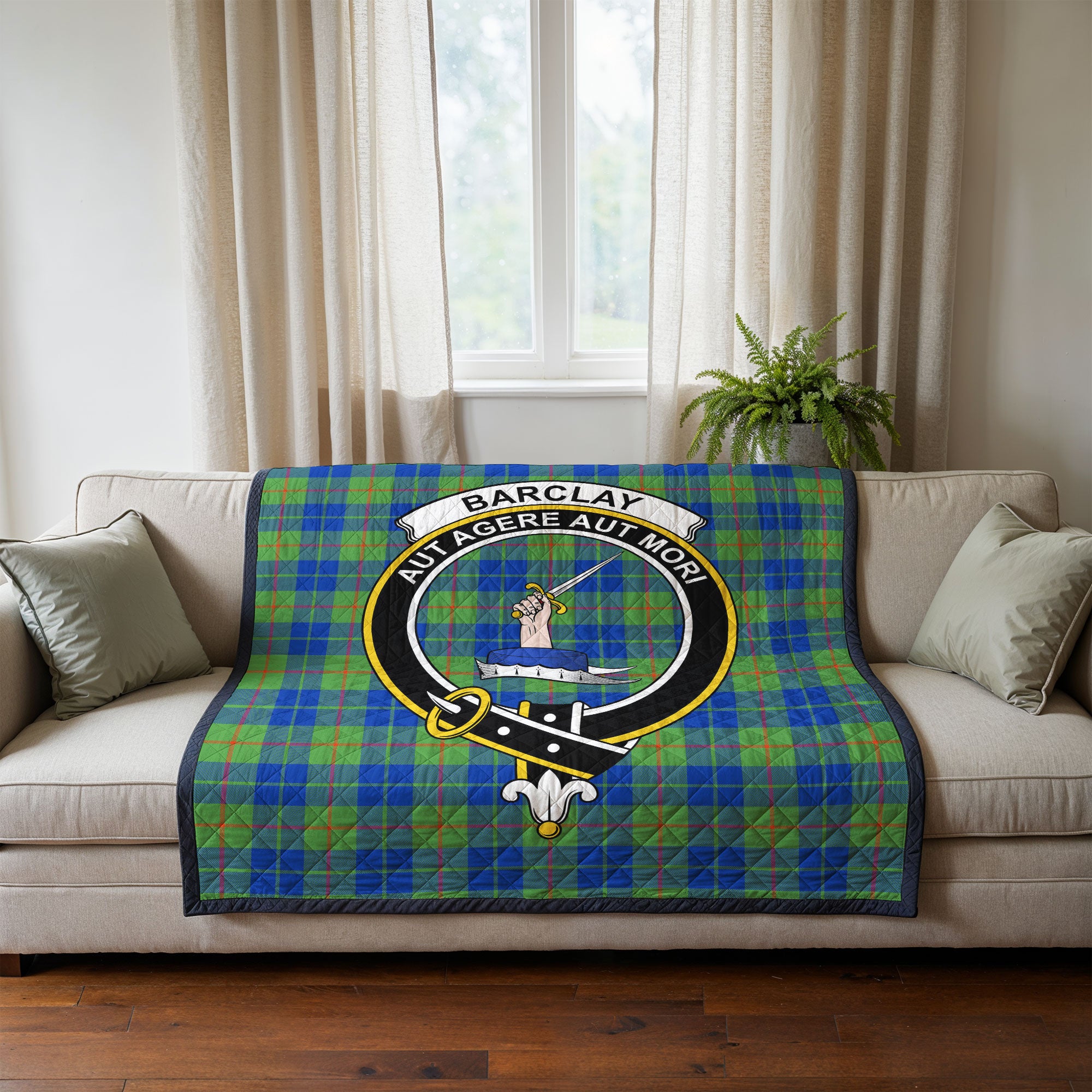 Barclay Hunting Ancient Tartan Crest Quilt