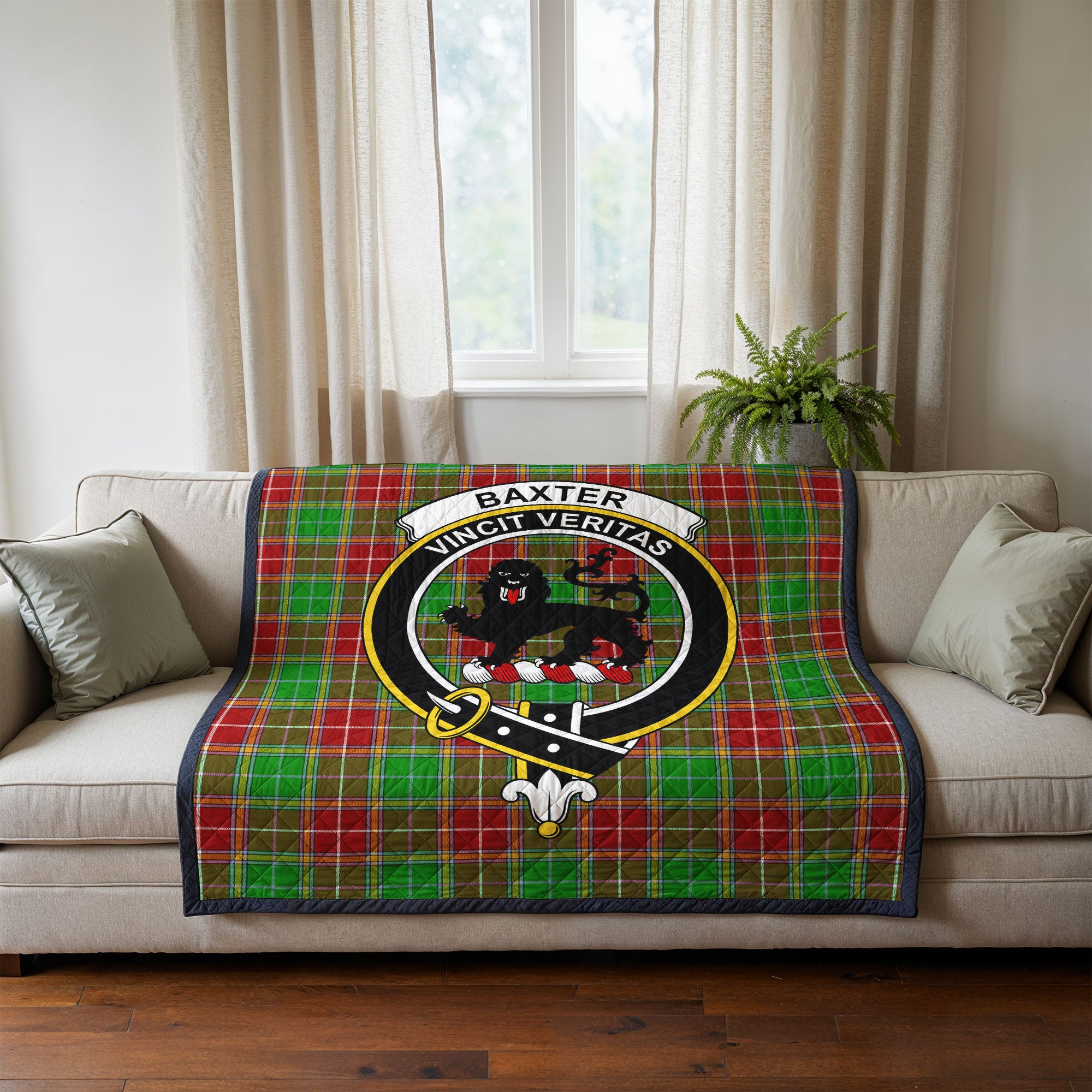 Baxter Modern Tartan Crest Quilt