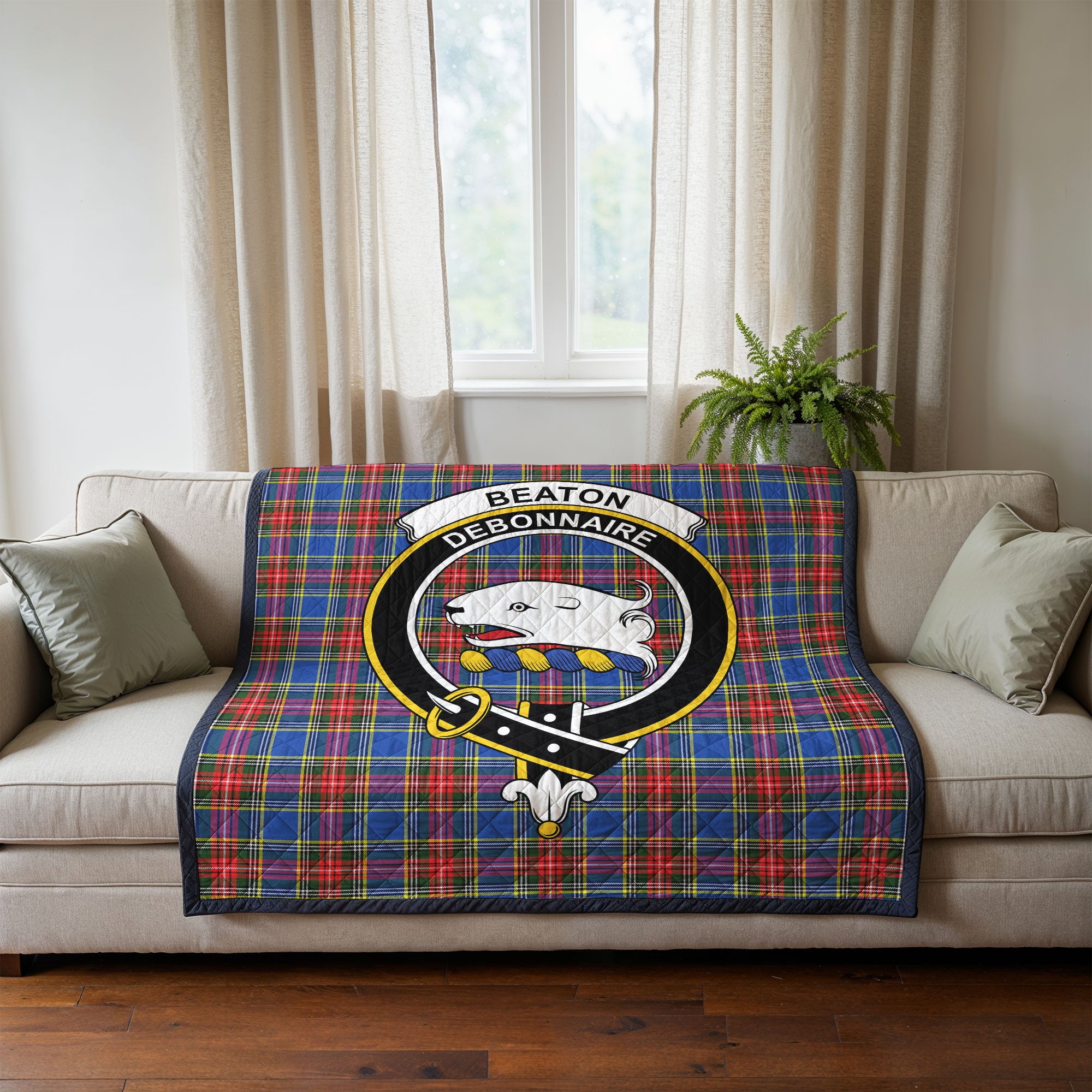 Beaton Modern Tartan Crest Quilt