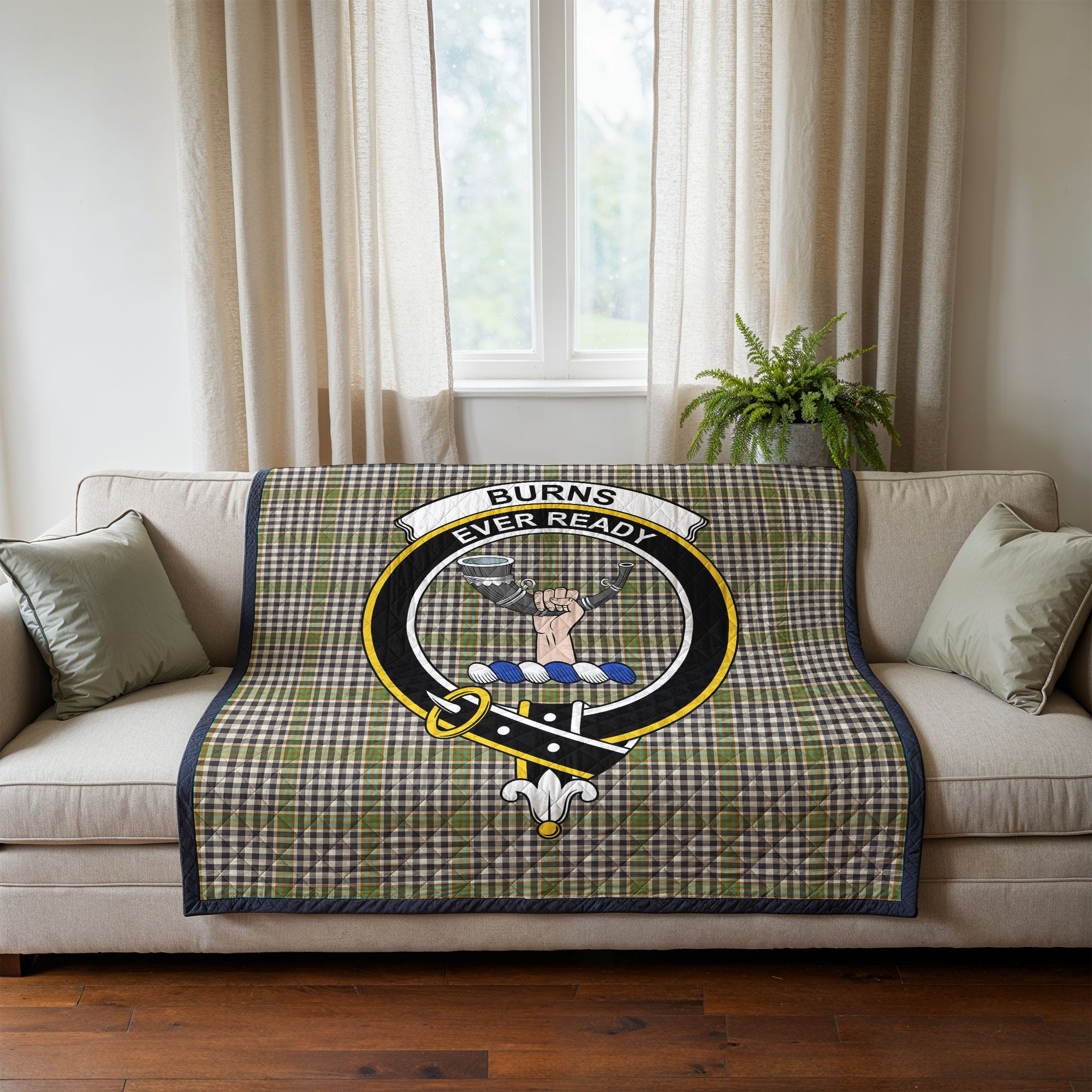 Burns Check Tartan Crest Quilt