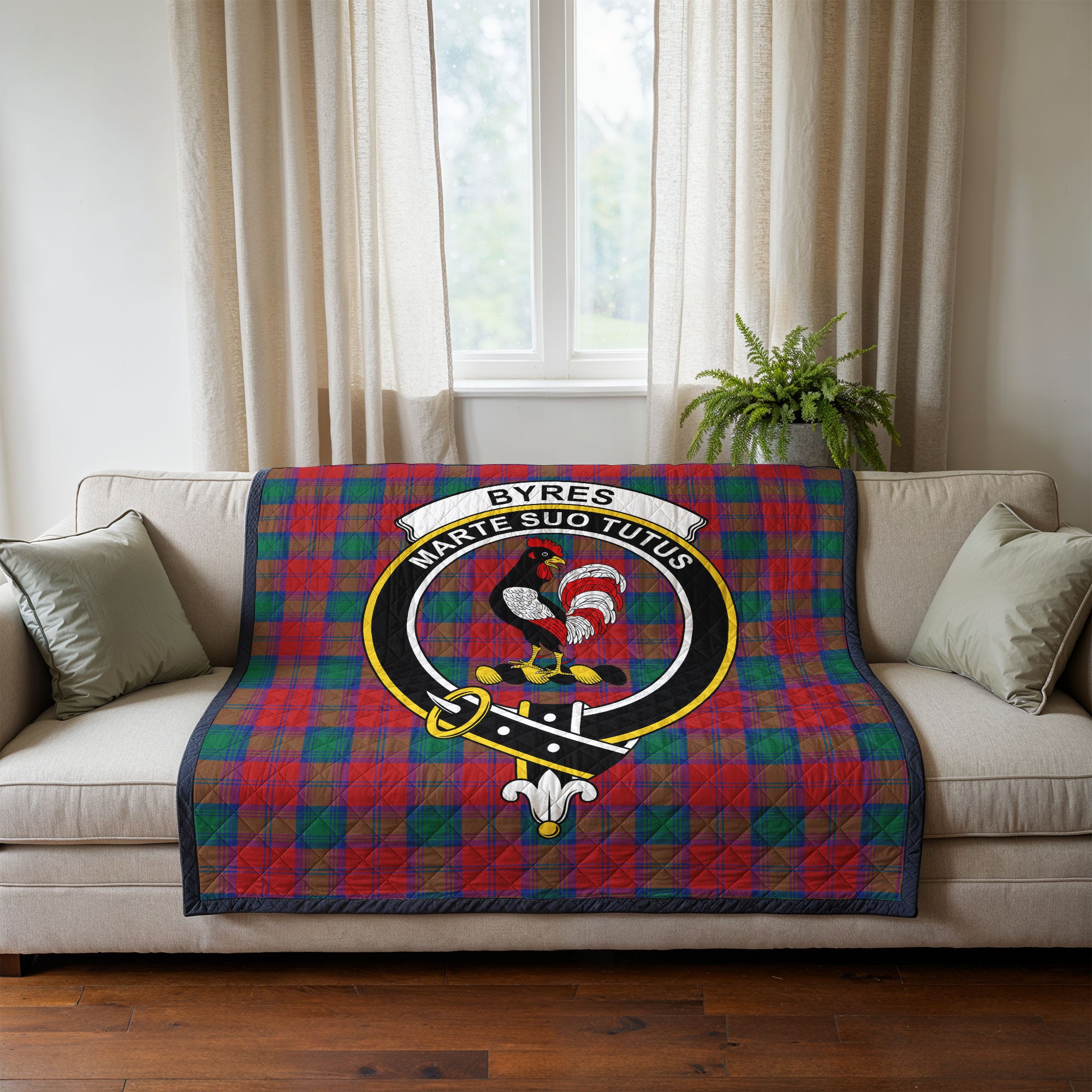 Byres Tartan Crest Quilt