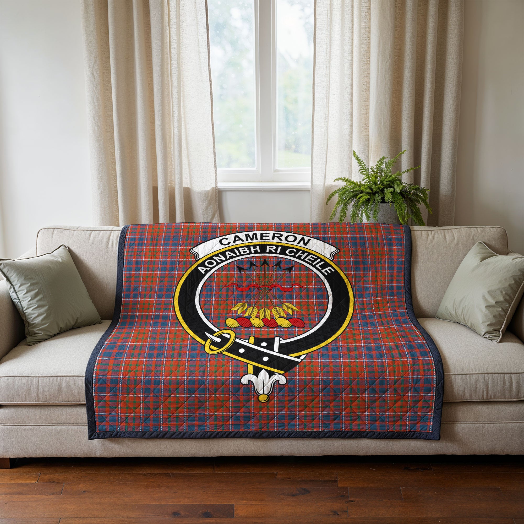 Cameron of Lochiel Ancient Tartan Crest Quilt