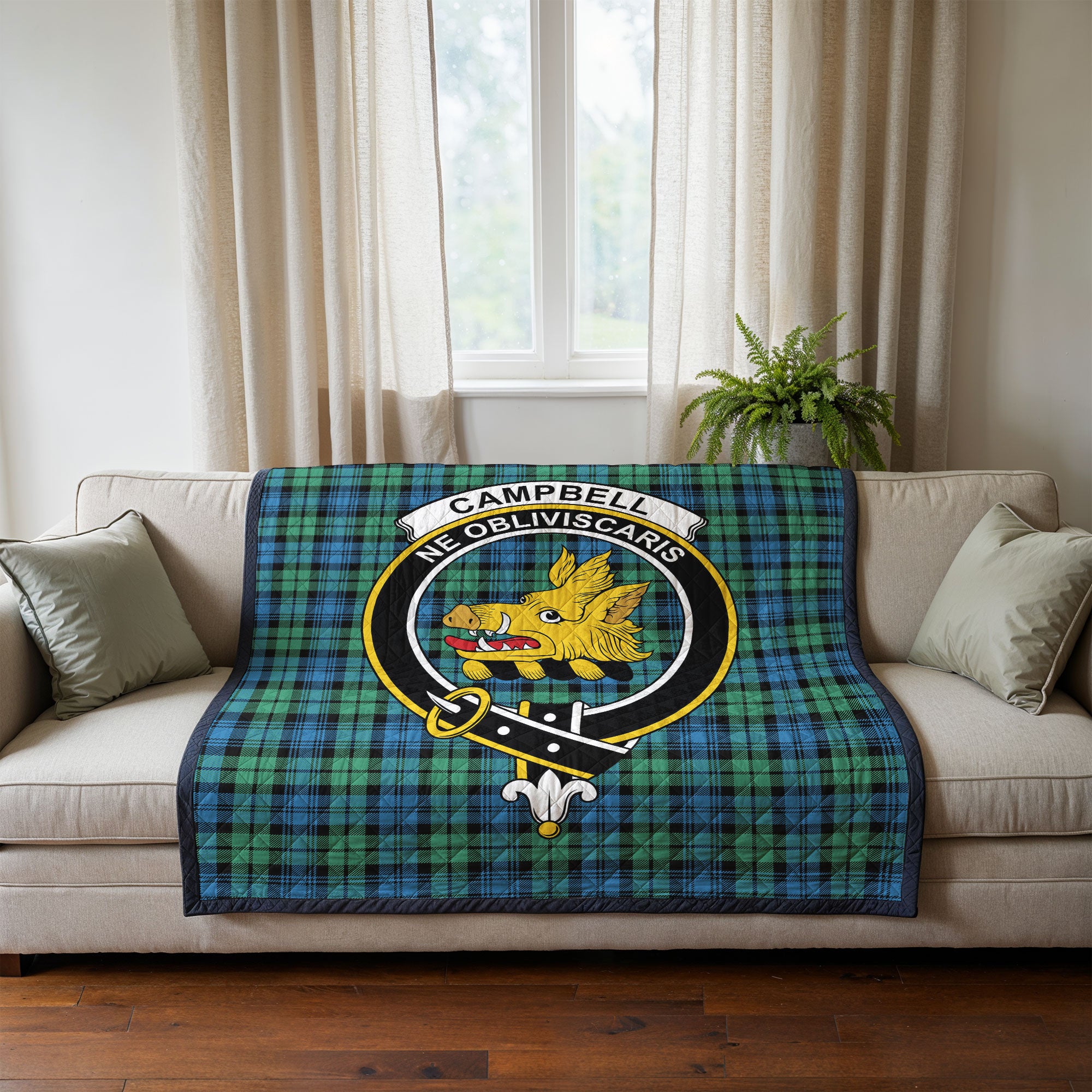 Campbell Ancient 01 Tartan Crest Quilt