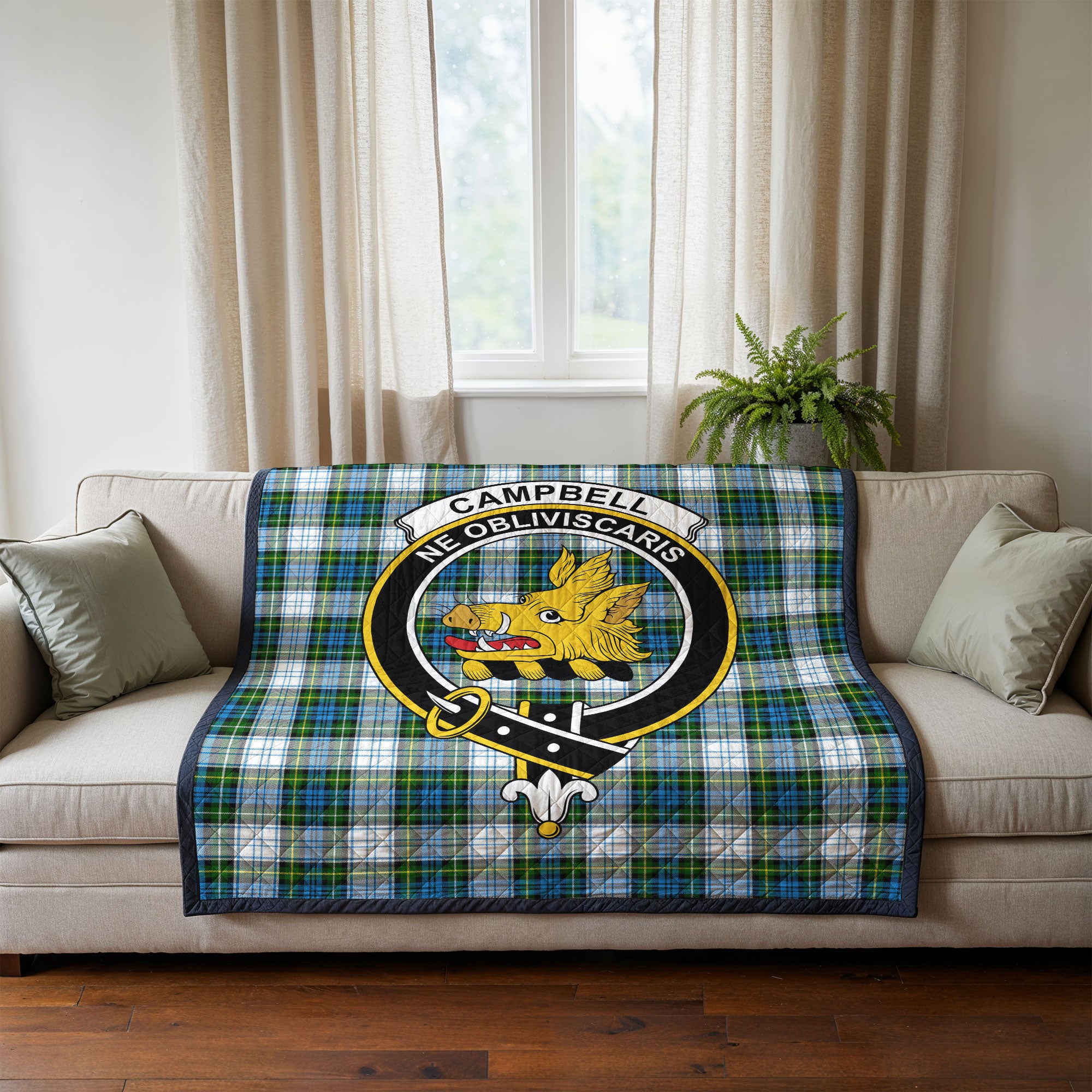 Campbell Dress Tartan Crest Quilt