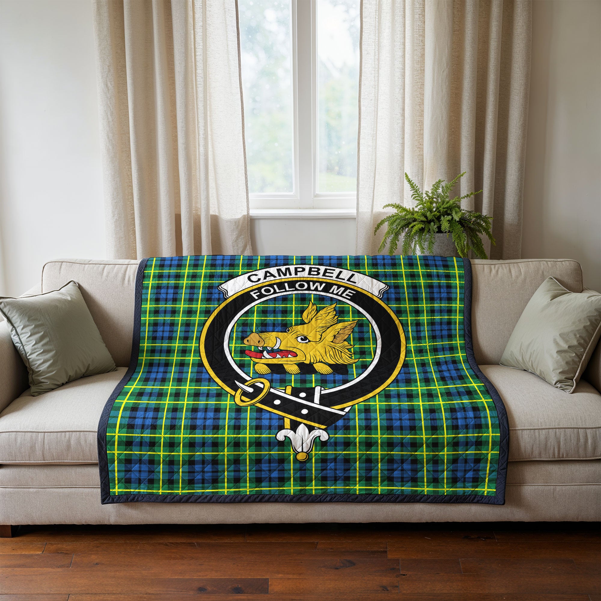 Campbell of Breadalbane Ancient Tartan Crest Quilt