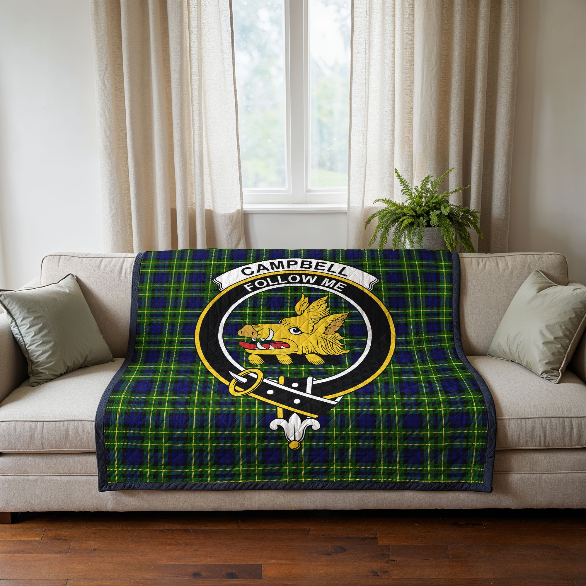 Campbell of Breadalbane Modern Tartan Crest Quilt