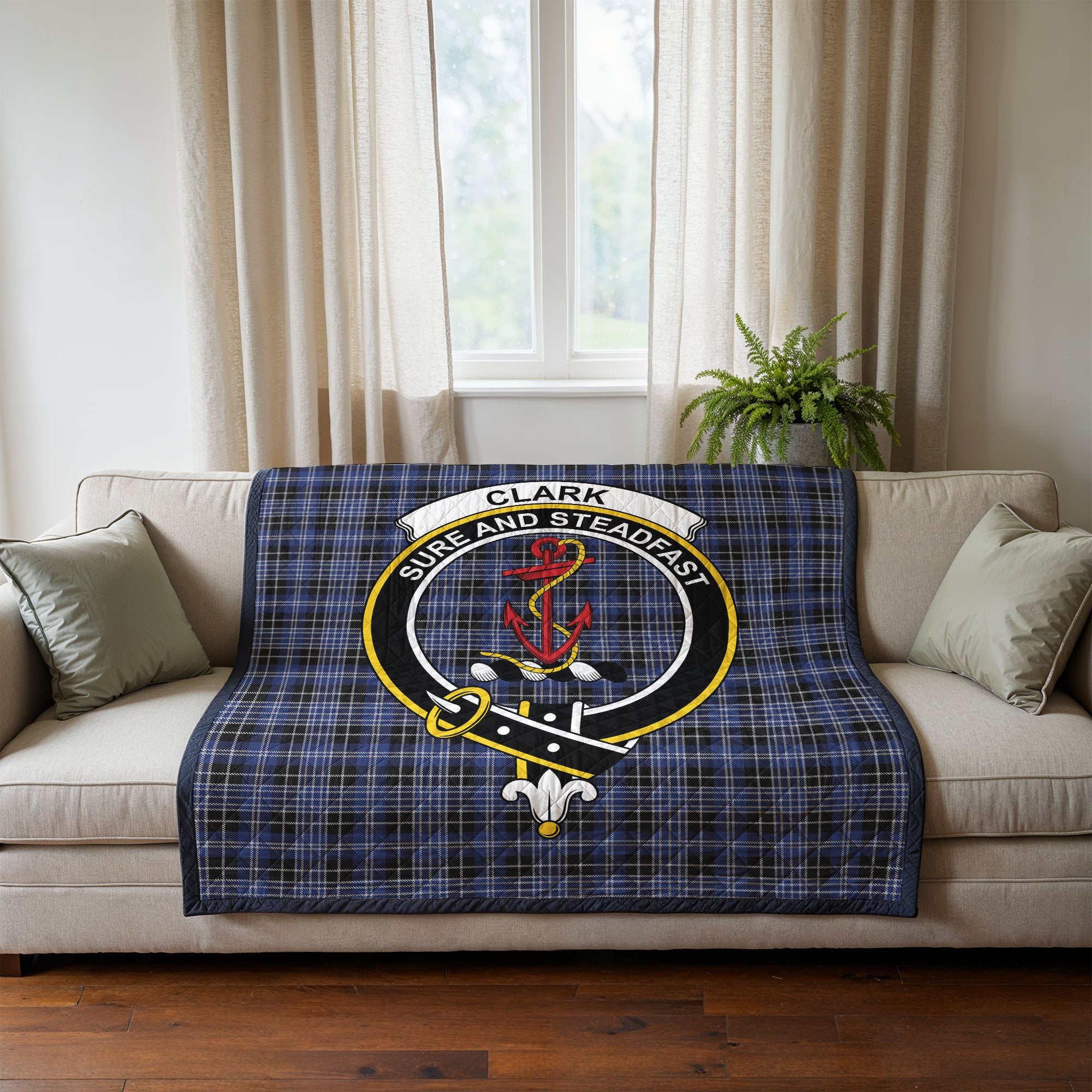 Clark Modern Tartan Crest Quilt
