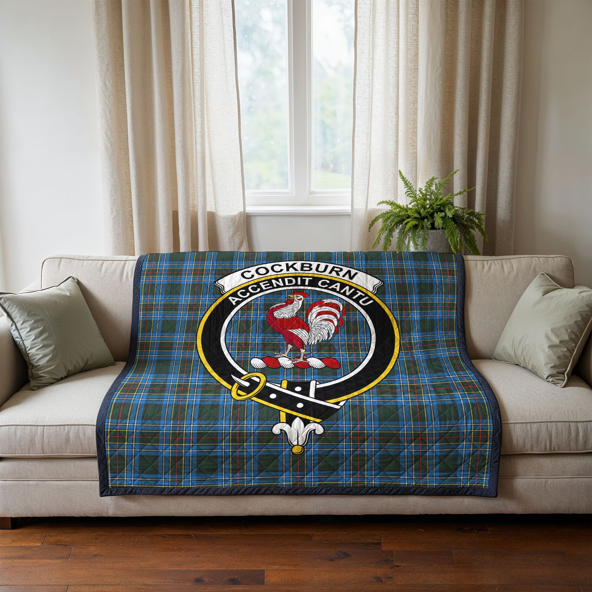 Cockburn Modern Tartan Crest Quilt