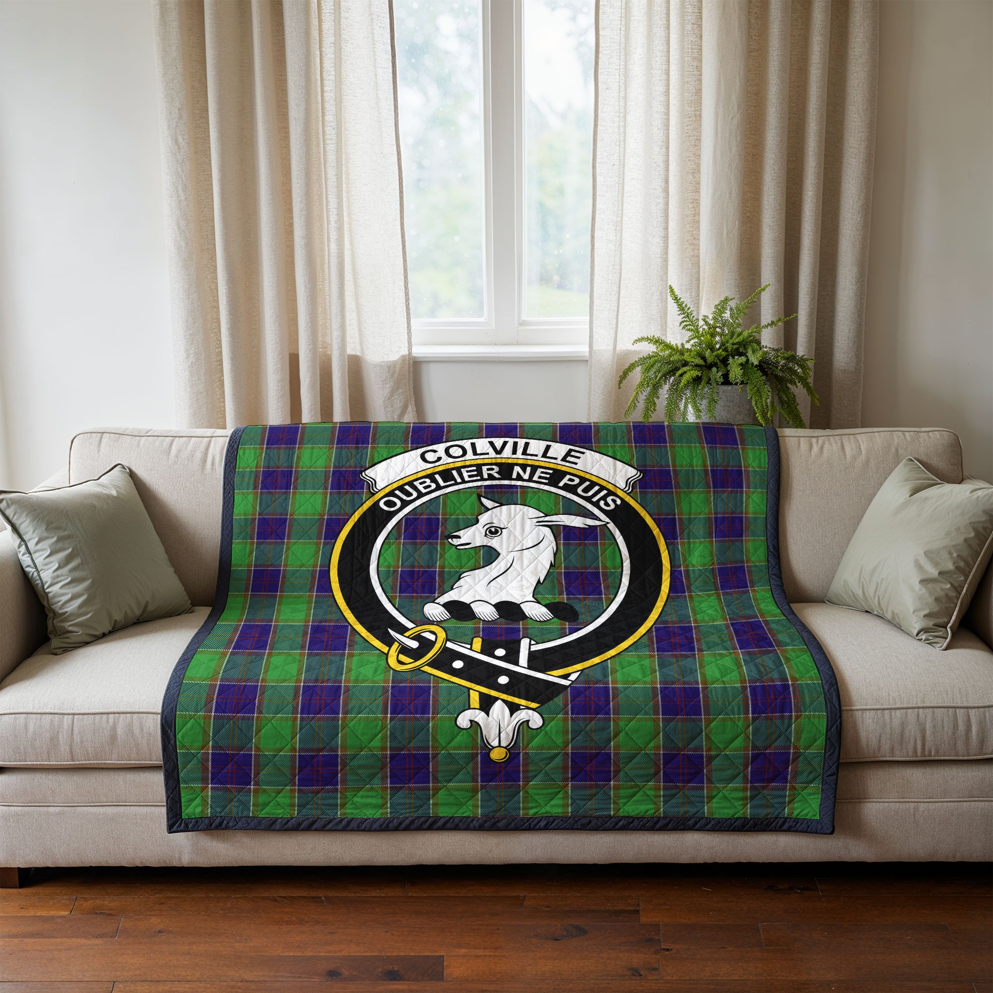 Colville Tartan Crest Quilt