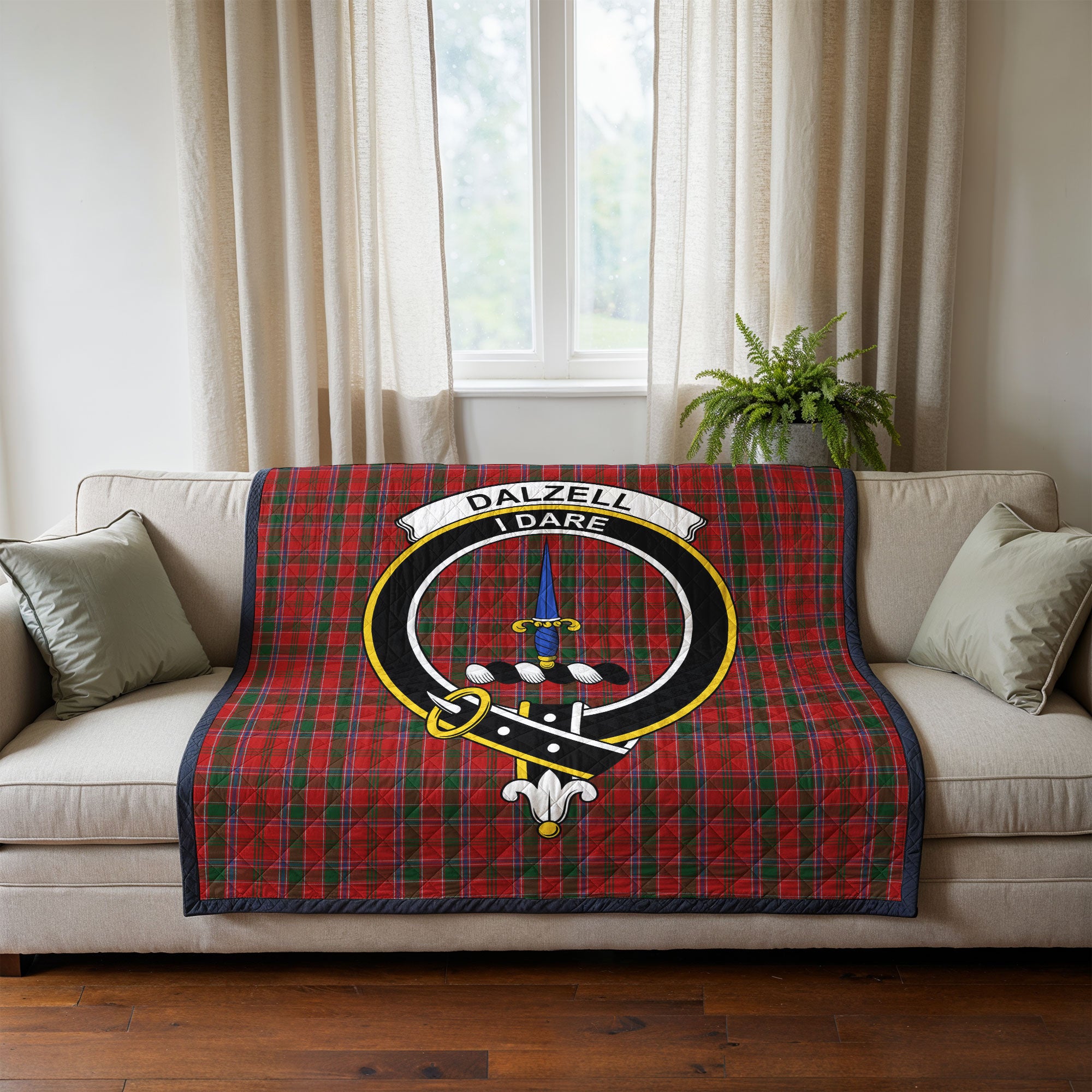 Dalzell Tartan Crest Quilt