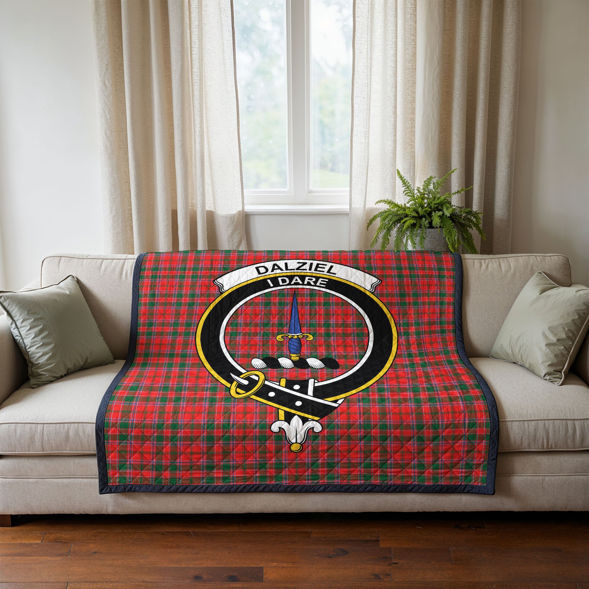 Dalziel Modern Tartan Crest Quilt