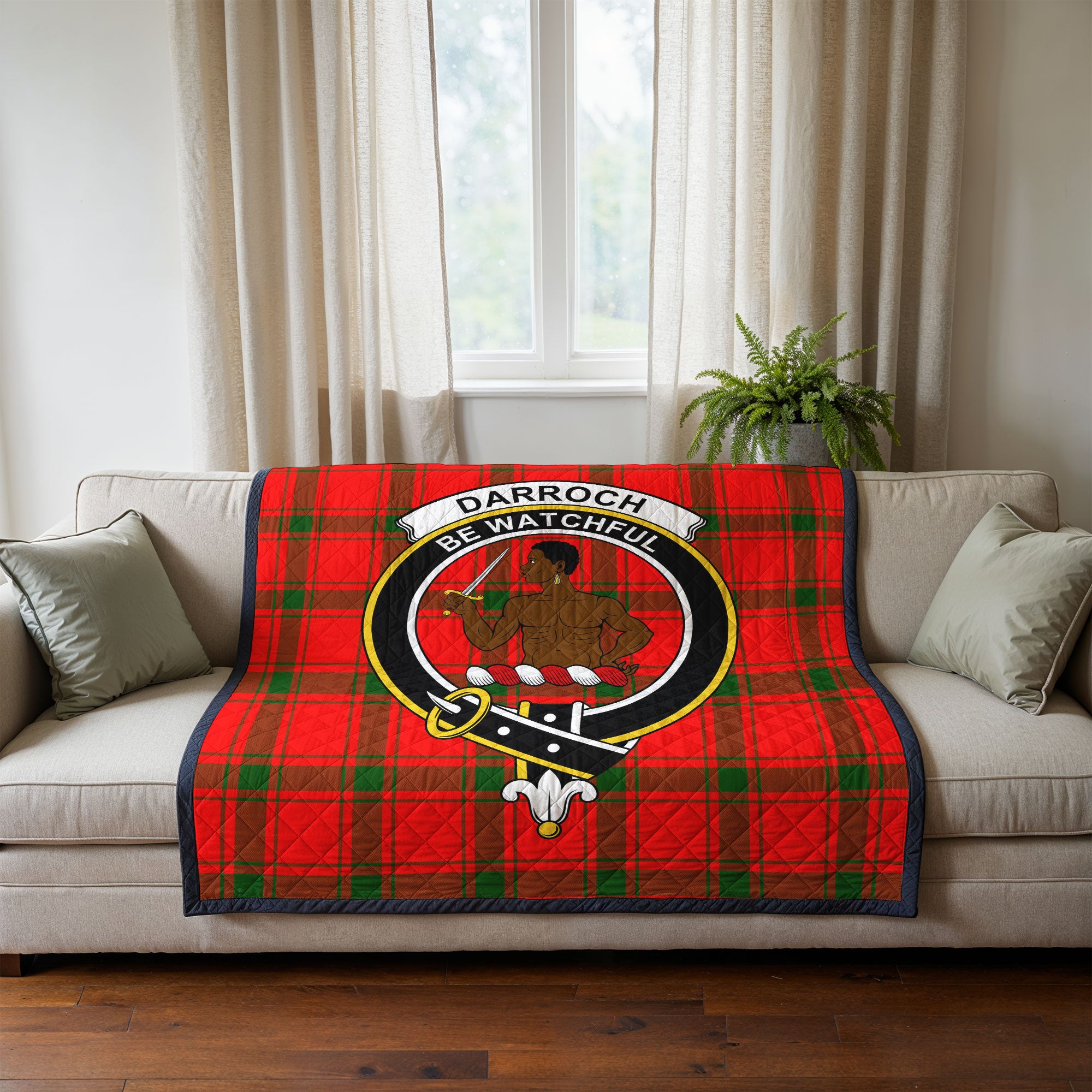 Darroch (Gourock) Tartan Crest Quilt