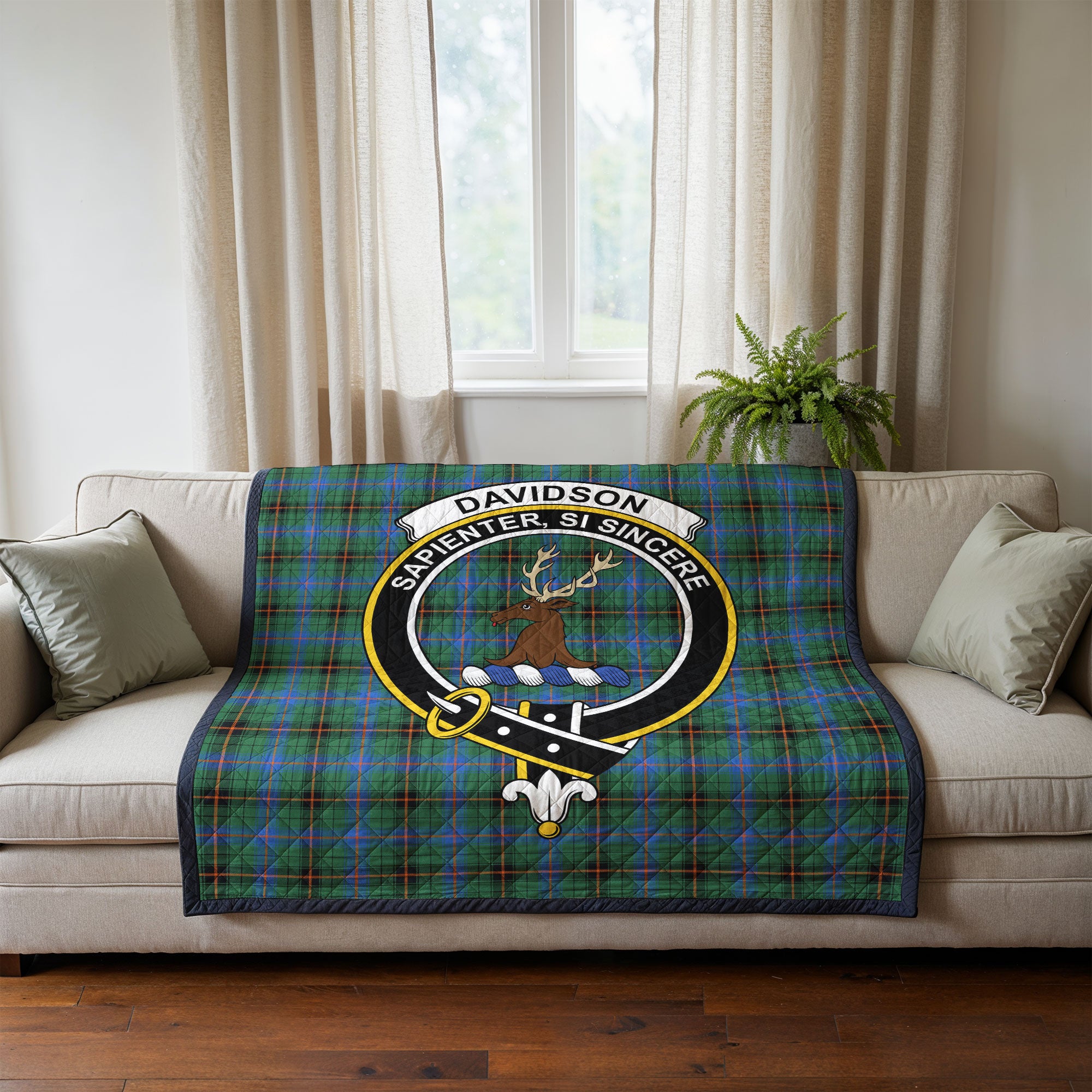 Davidson Ancient Tartan Crest Quilt