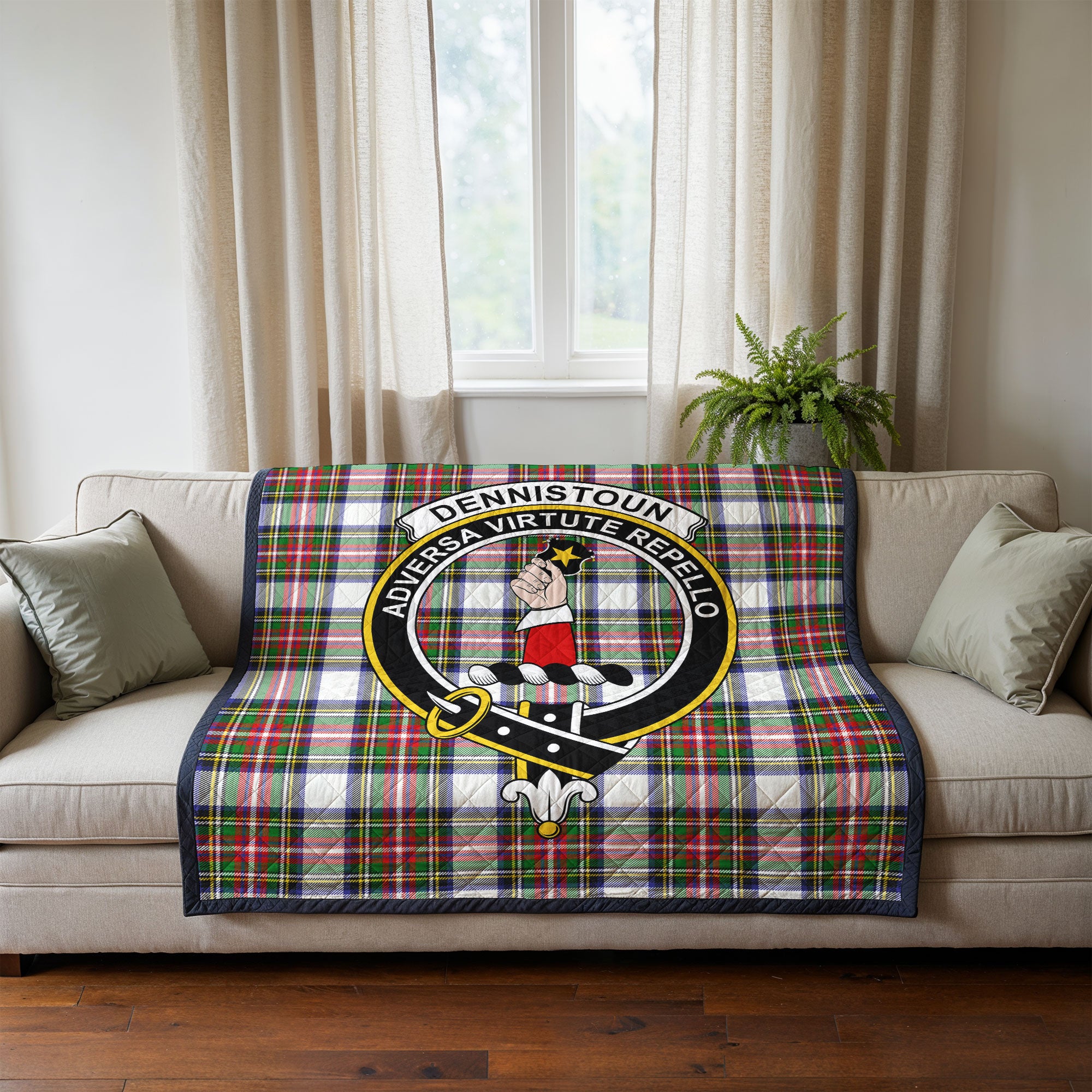 Dennistoun Tartan Crest Quilt