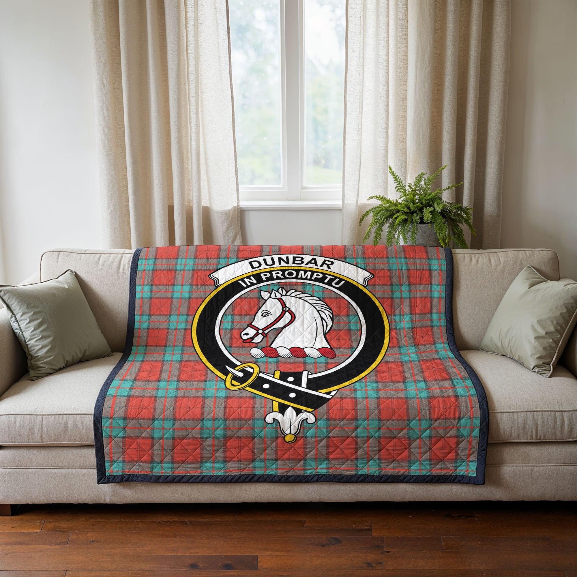 Dunbar Ancient Tartan Crest Quilt