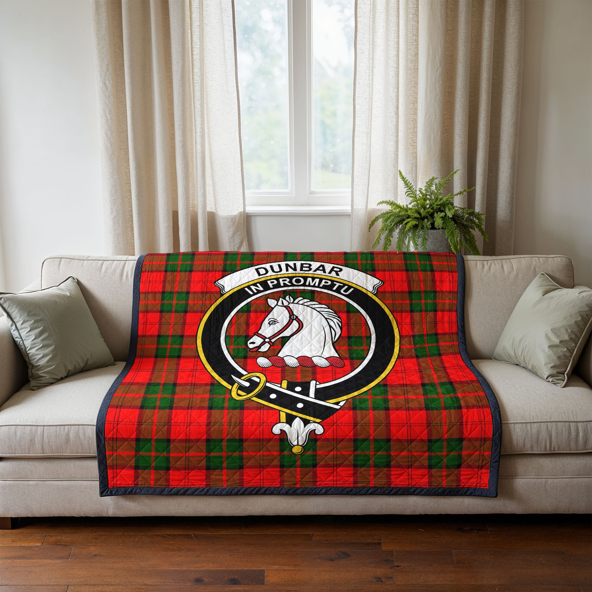 Dunbar Modern Tartan Crest Quilt