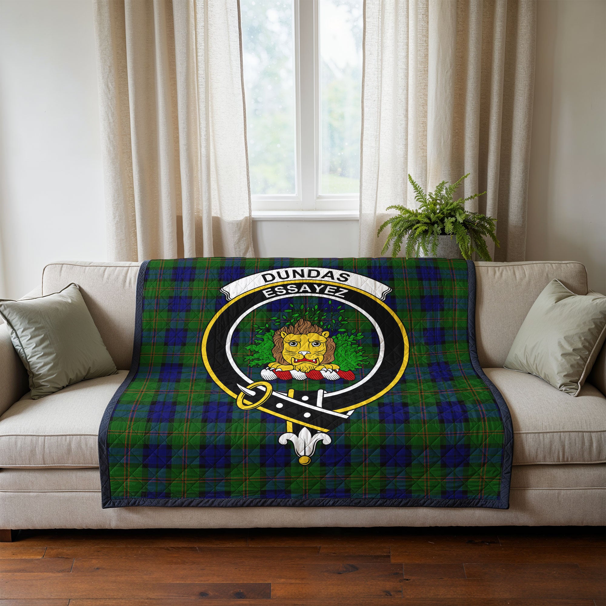 Dundas Modern Tartan Crest Quilt