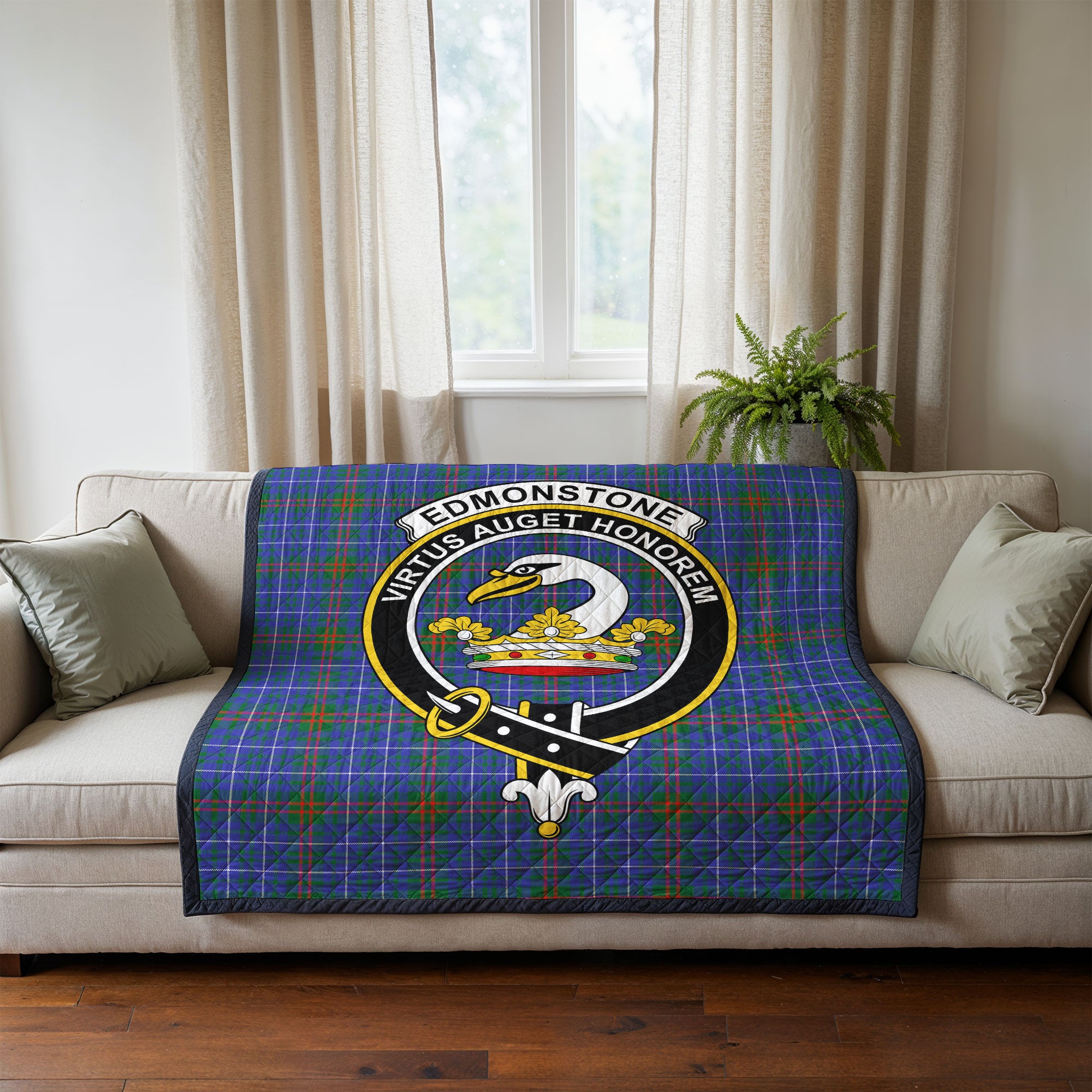 Edmonstone Tartan Crest Quilt