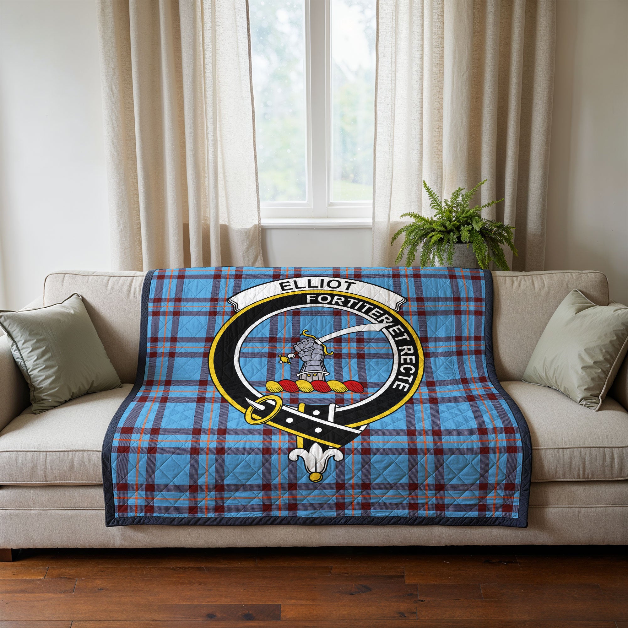 Elliot Ancient Tartan Crest Quilt
