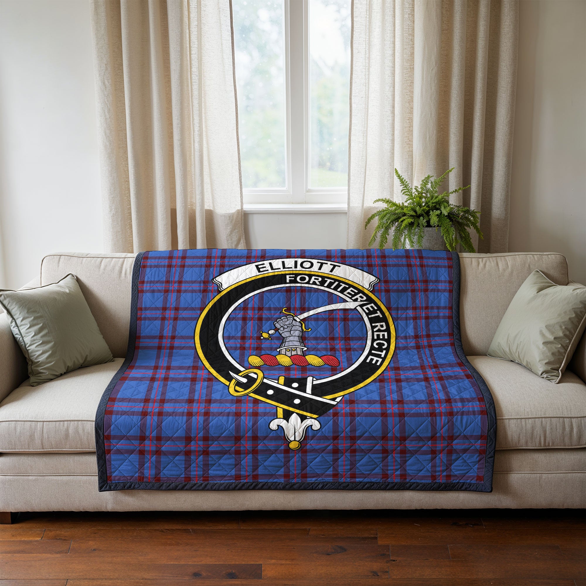 Elliott Modern Tartan Crest Quilt