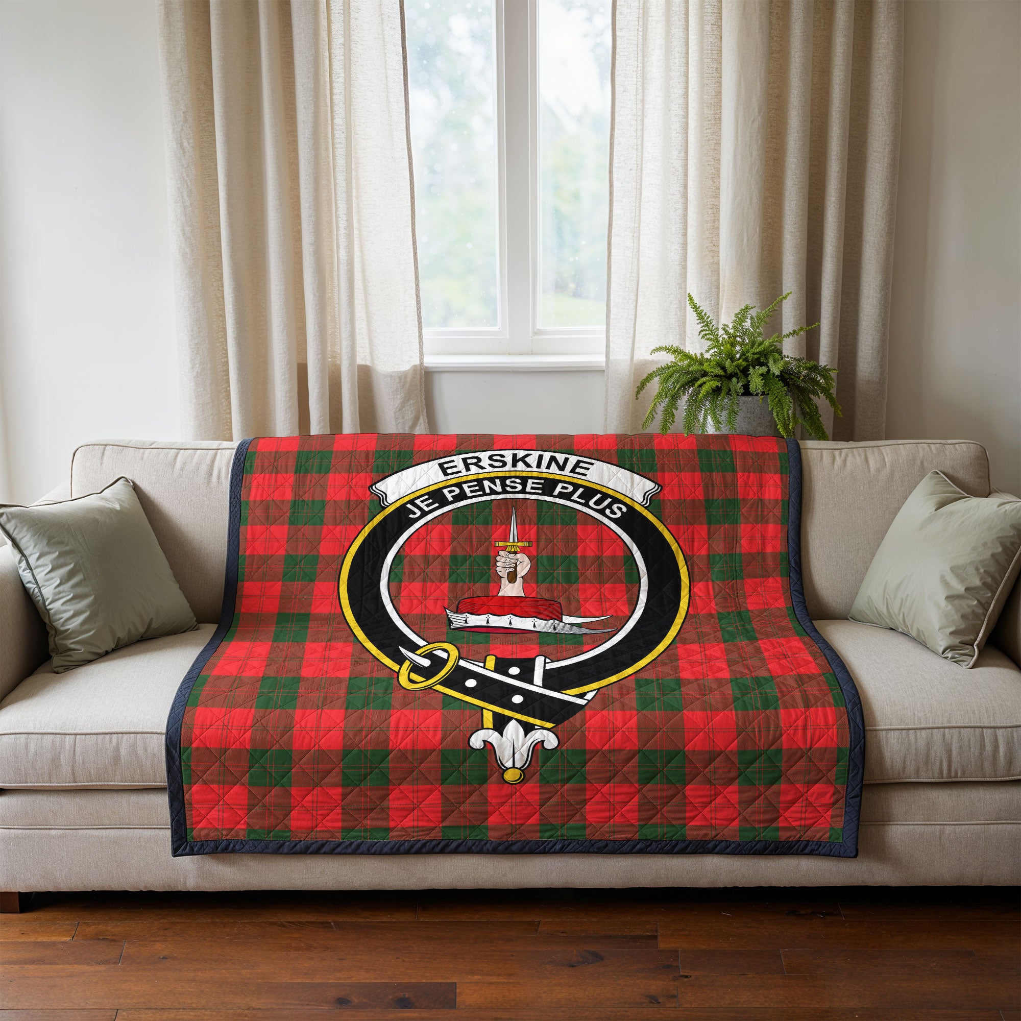 Erskine Modern Tartan Crest Quilt