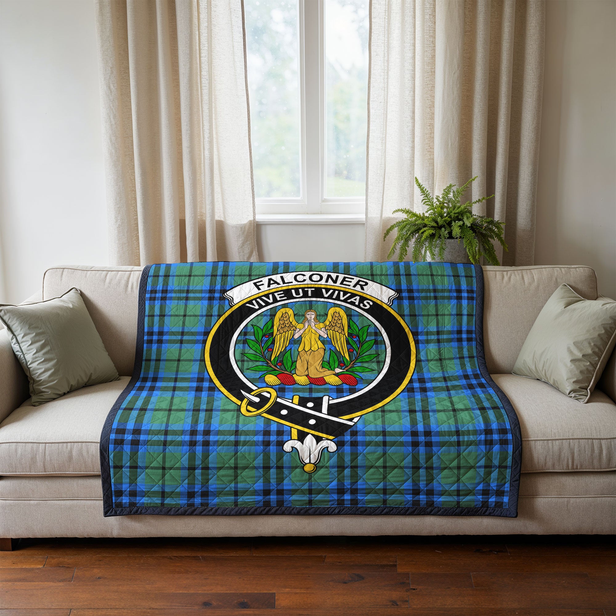 Falconer Tartan Crest Quilt