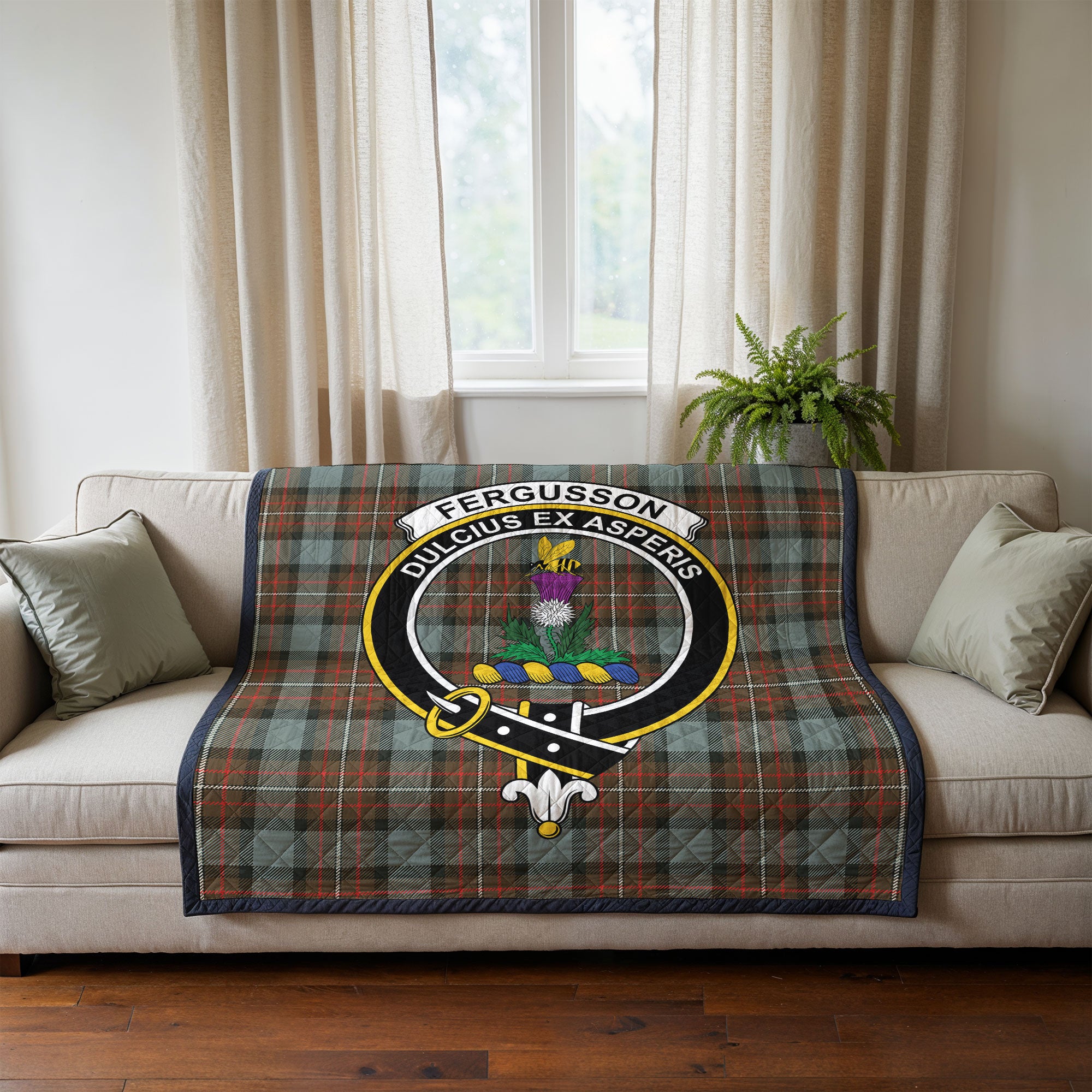 Fergusson Weathered Tartan Crest Quilt