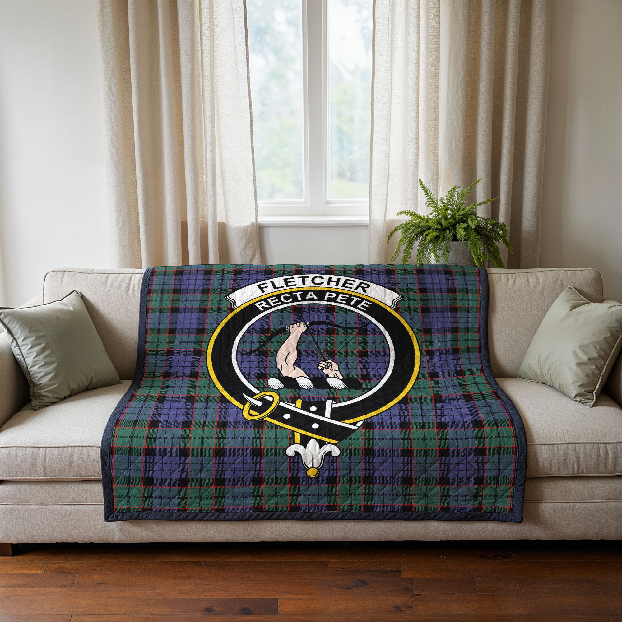 Fletcher Modern Tartan Crest Quilt