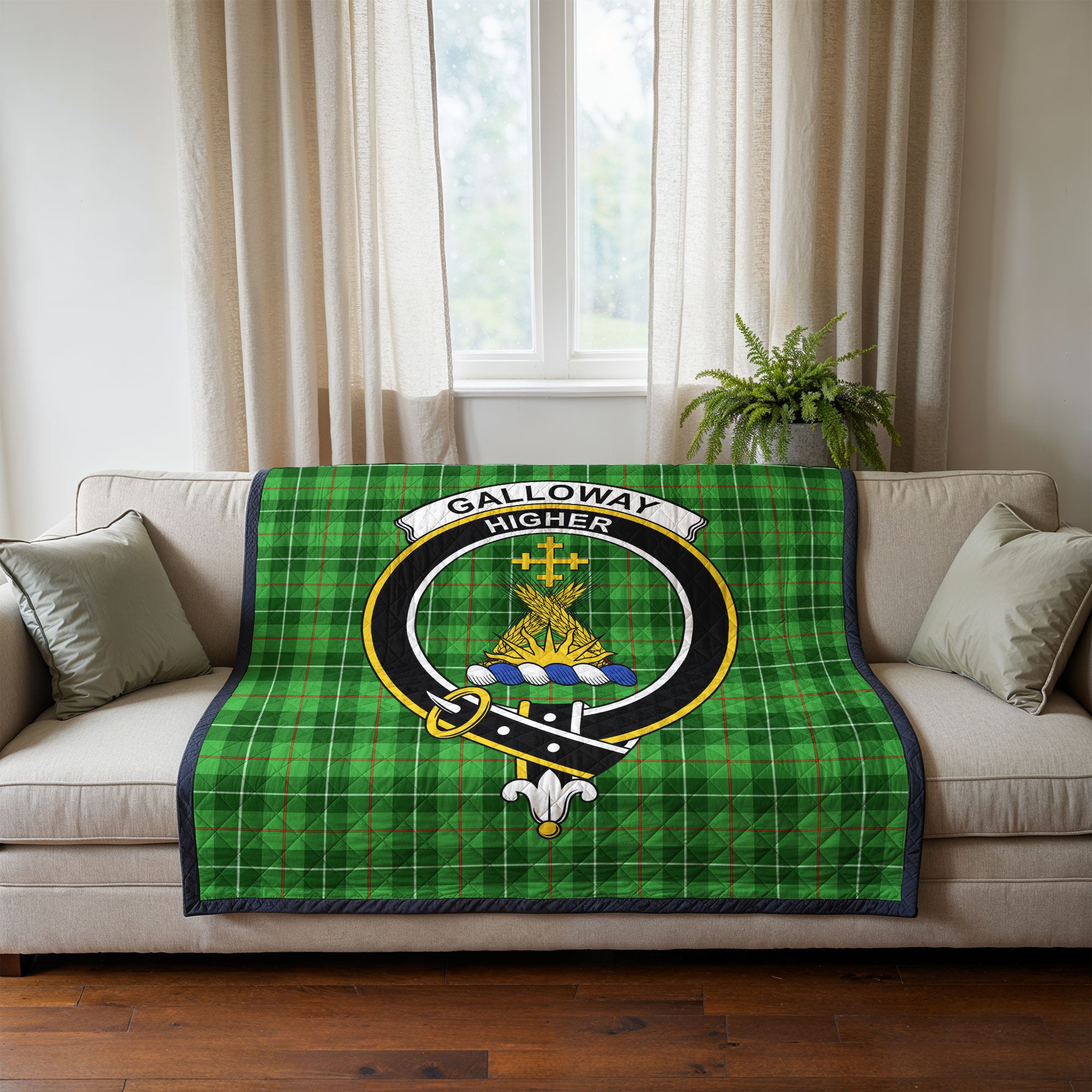 Galloway District Tartan Crest Quilt