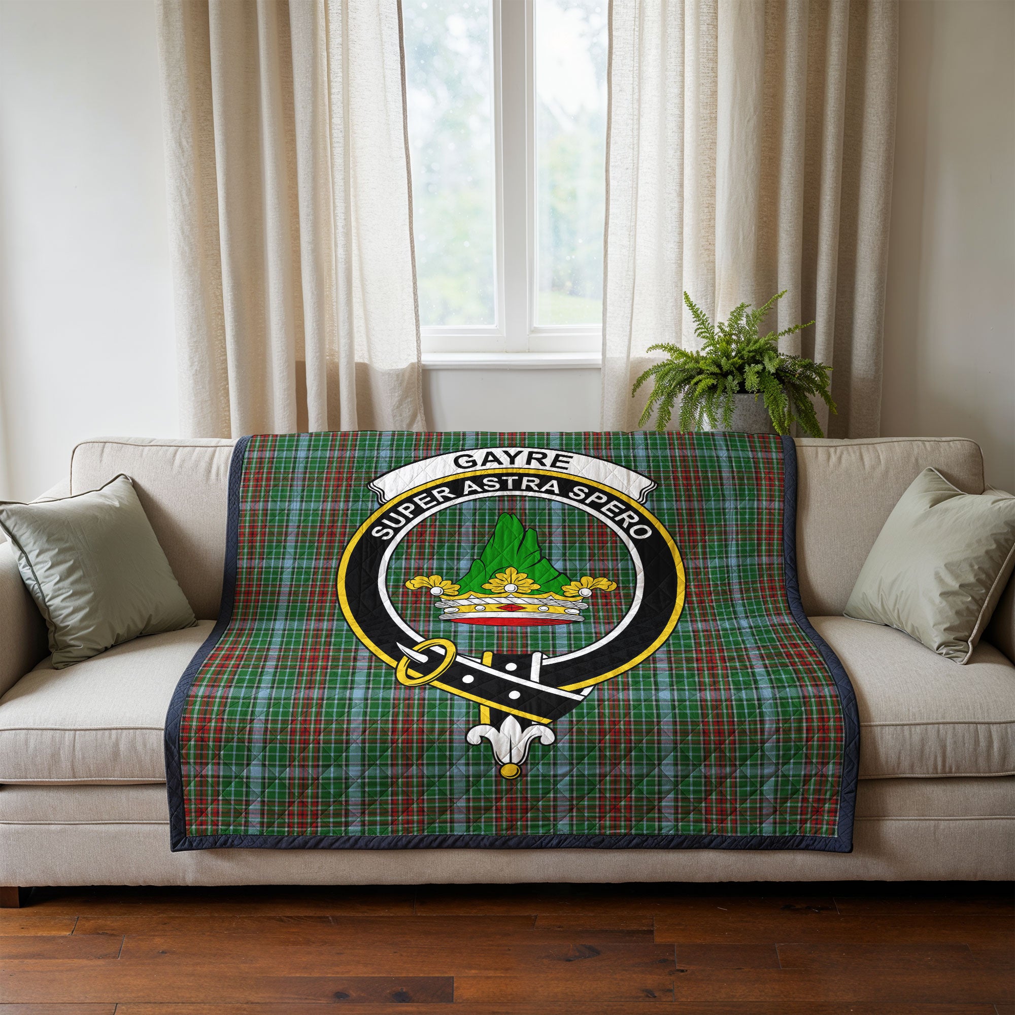 Gayre Tartan Crest Quilt