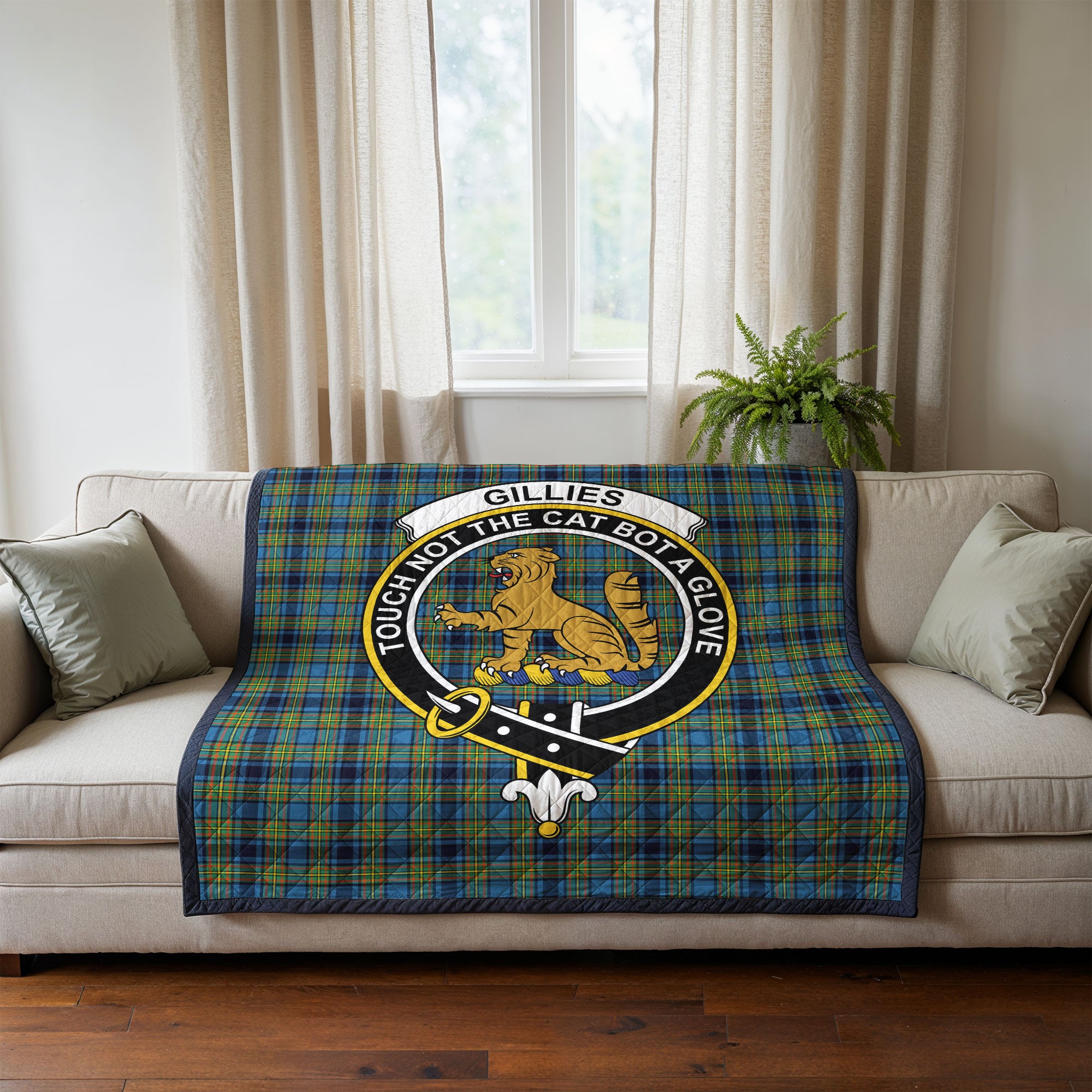 Gillies Ancient Tartan Crest Quilt
