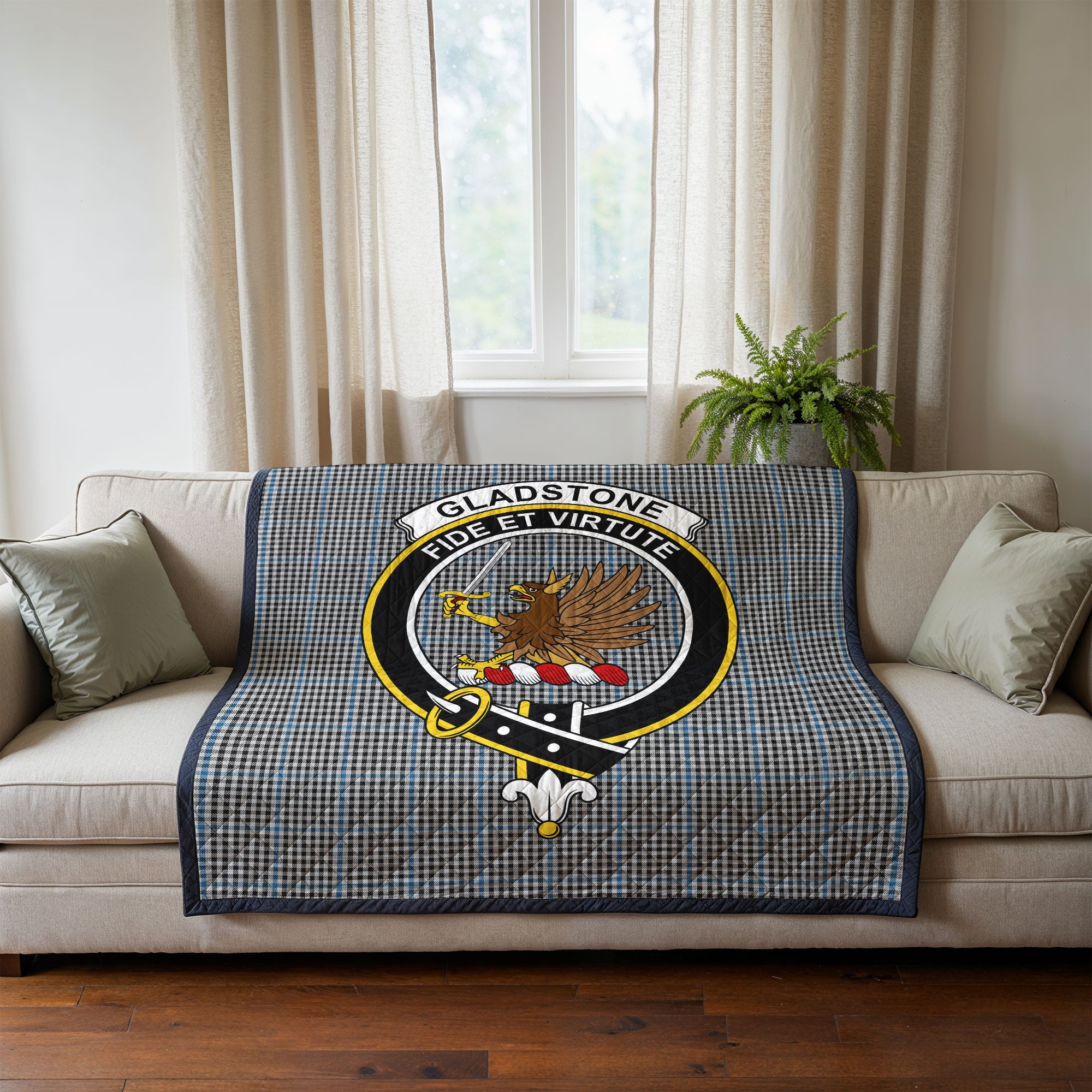 Gladstone Tartan Crest Quilt